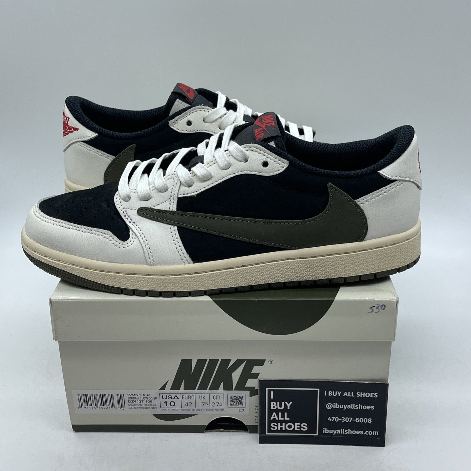 Size 10W - Air Jordan 1 Retro OG x Travis Scott Low Olive