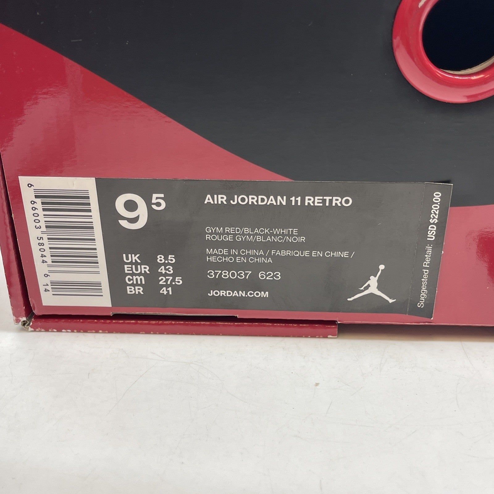 Size 9.5 - Jordan 11 Retro High Win Like '96 Red Black Leather (378037-623)