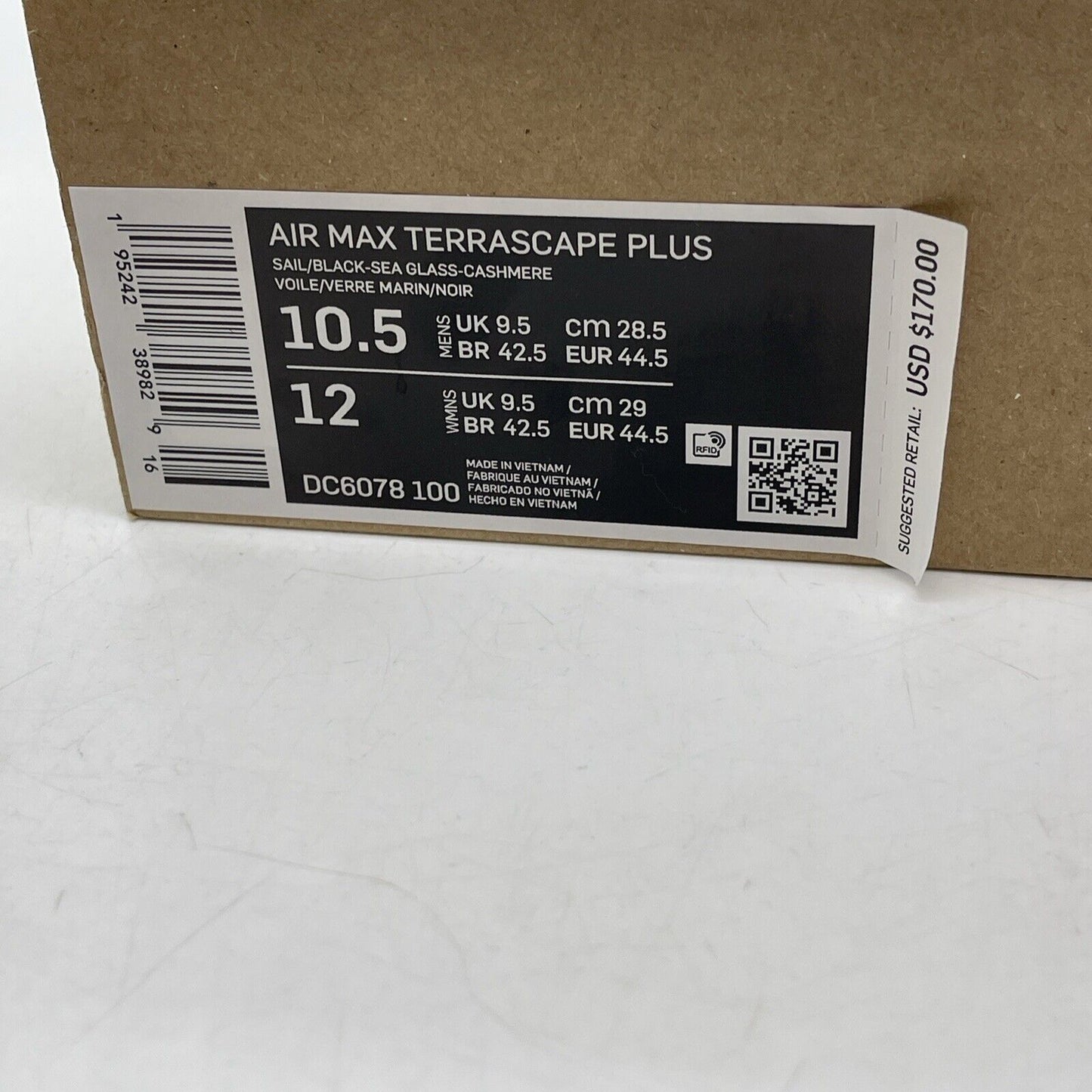 Size 10.5 - Nike Air Max Terrascape Plus Sail Sea Glass White Tan (DC6078-100)