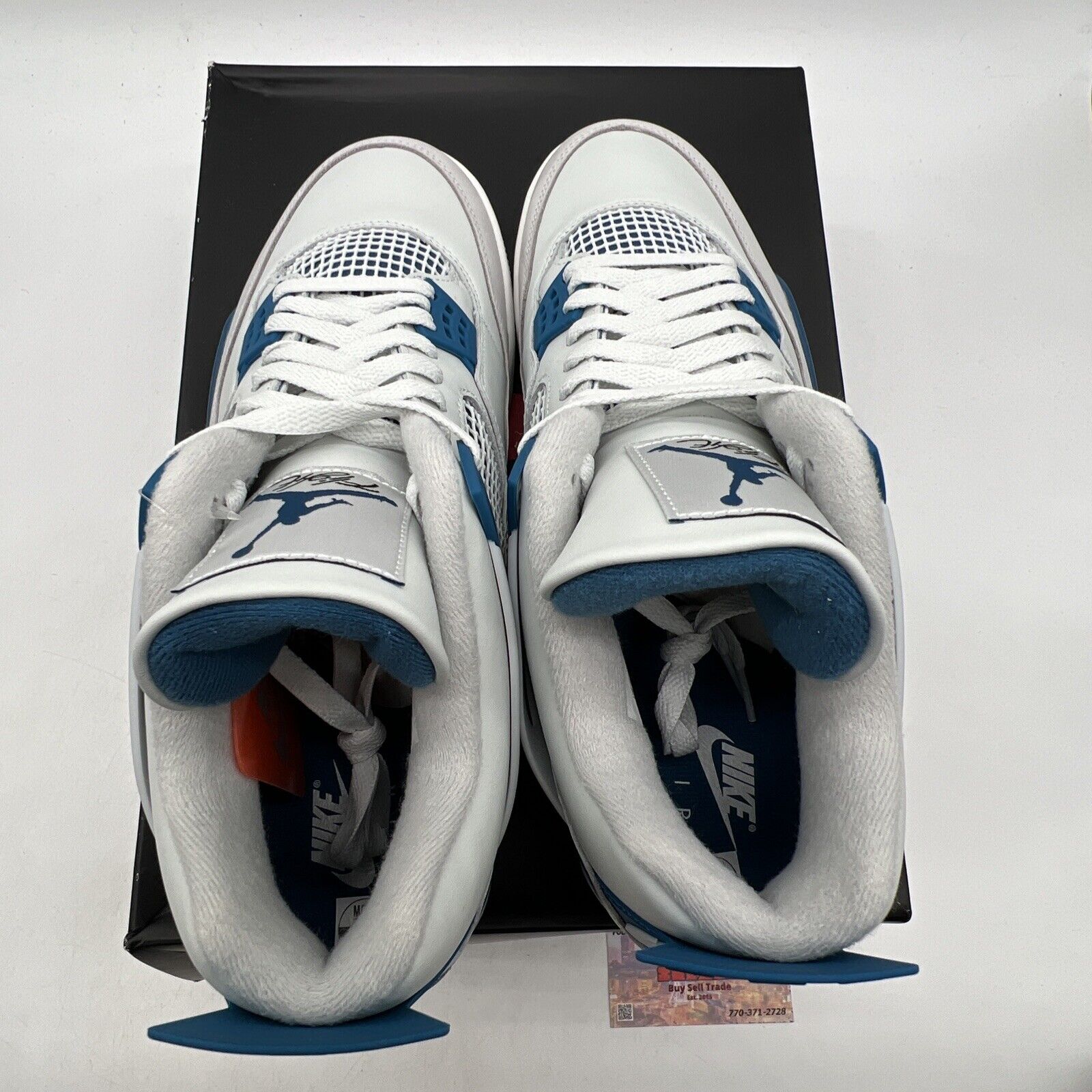 Size 13 - Air Jordan 4 Retro 2024 Military Blue White Leather (HF4281-141)