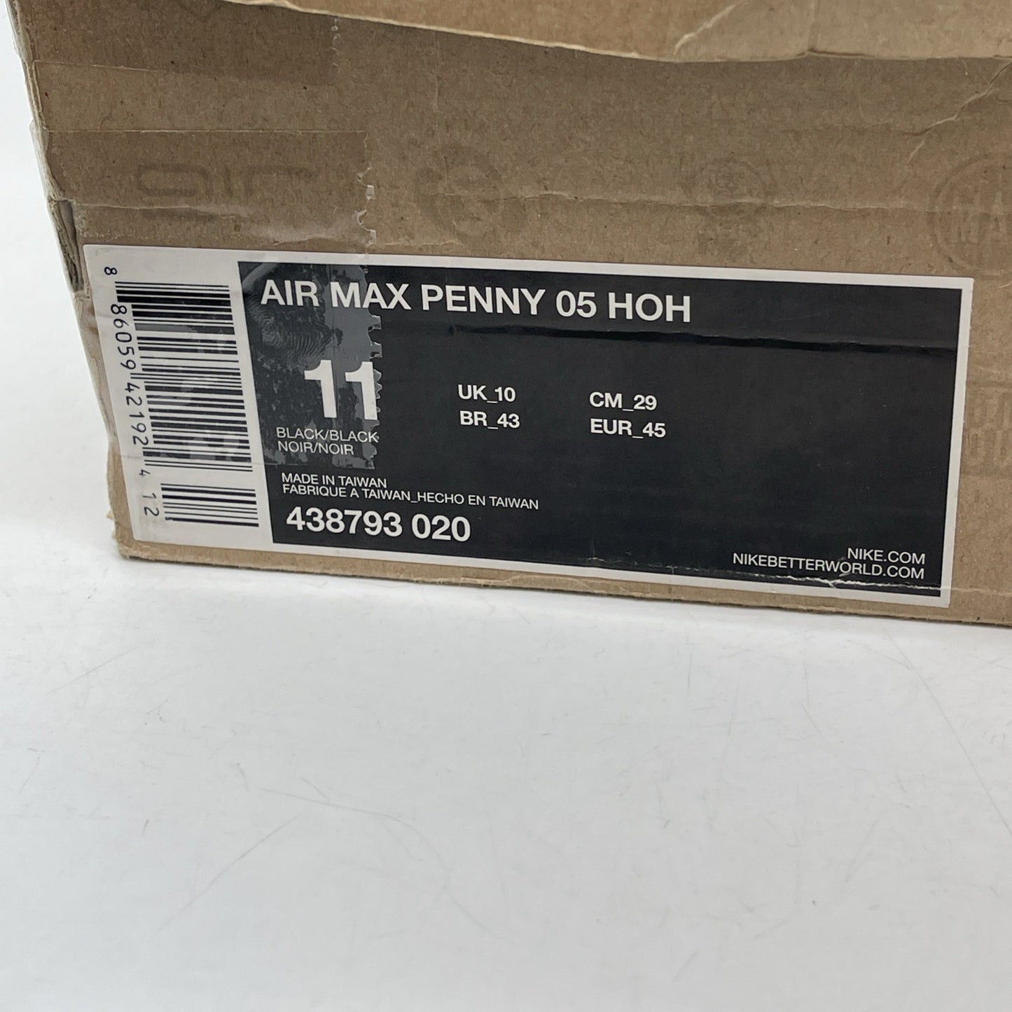Size 11 - Nike Air Max Penny 05 Hoh Black Suede (438793-020)