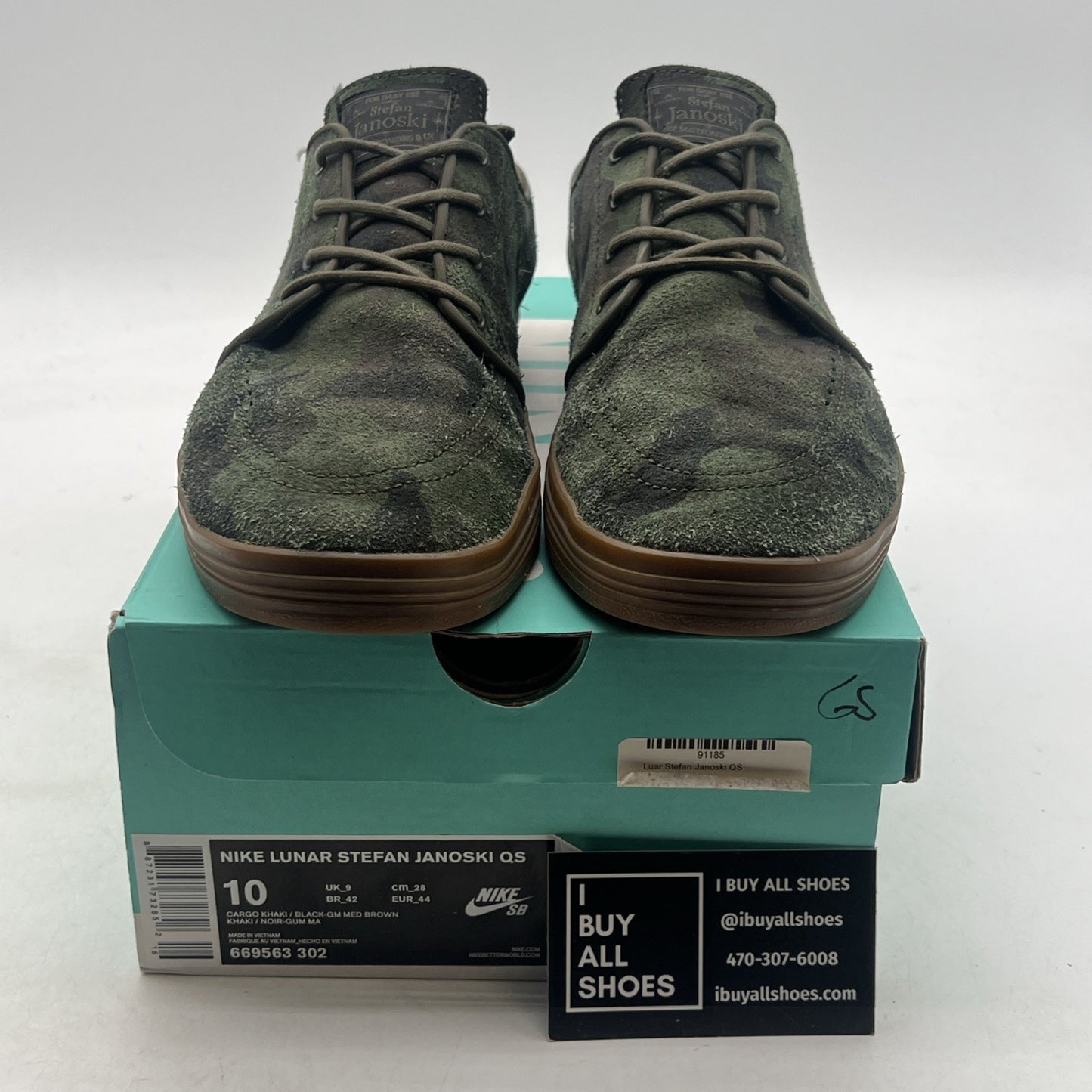 Size 10 - Nike Lunar Stefan Janoski Green (669563-302)