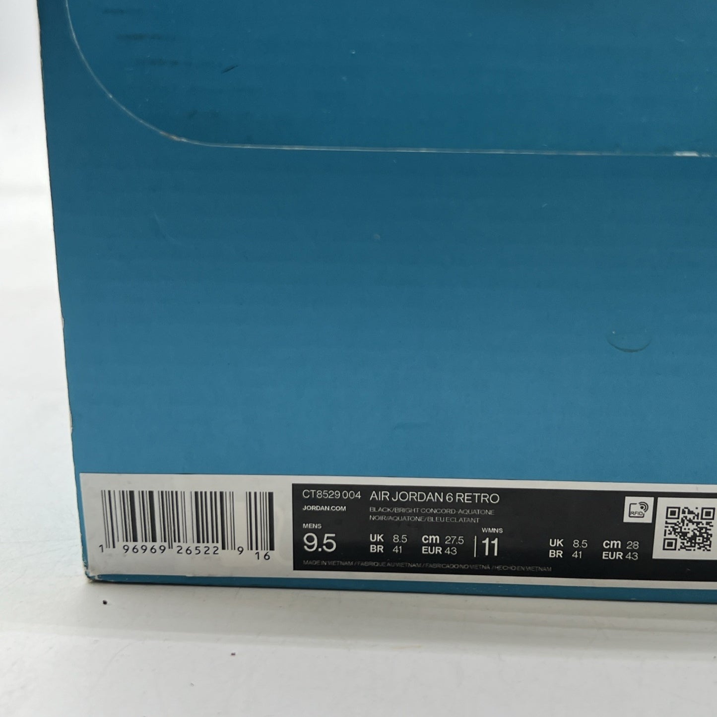 Size 9.5 - Air Jordan 6 Retro Aqua (CT8529-004)