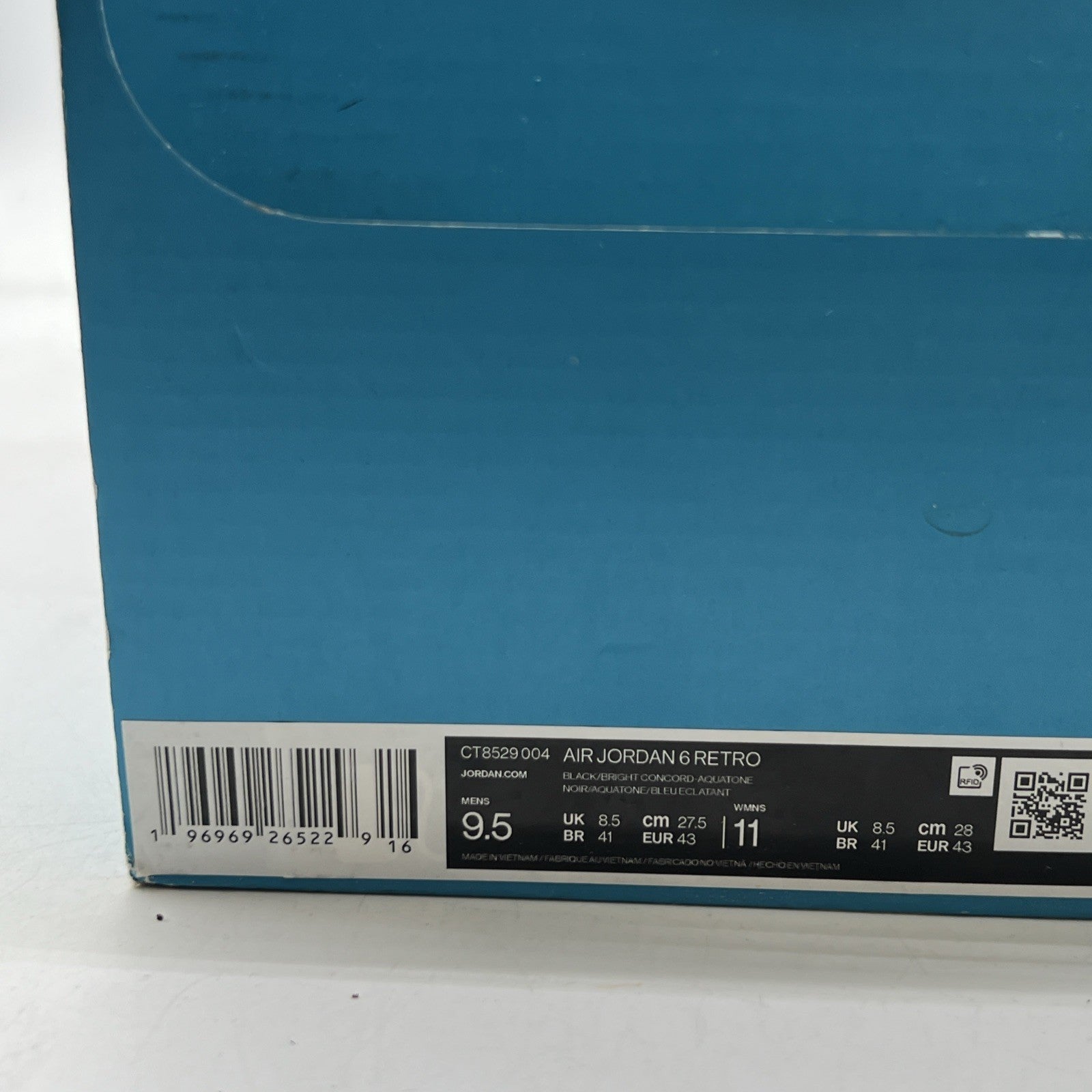 Size 9.5 - Air Jordan 6 Retro Aqua (CT8529-004)