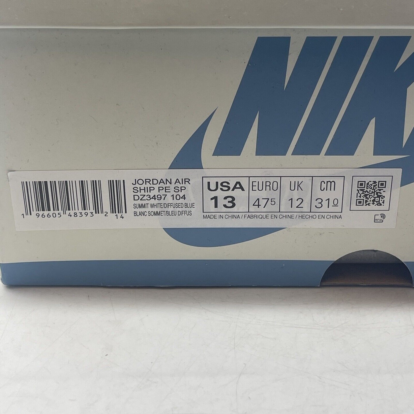 Size 13 - Jordan Air Ship PE SP Every Game Blue White Leather (DZ3497-104)