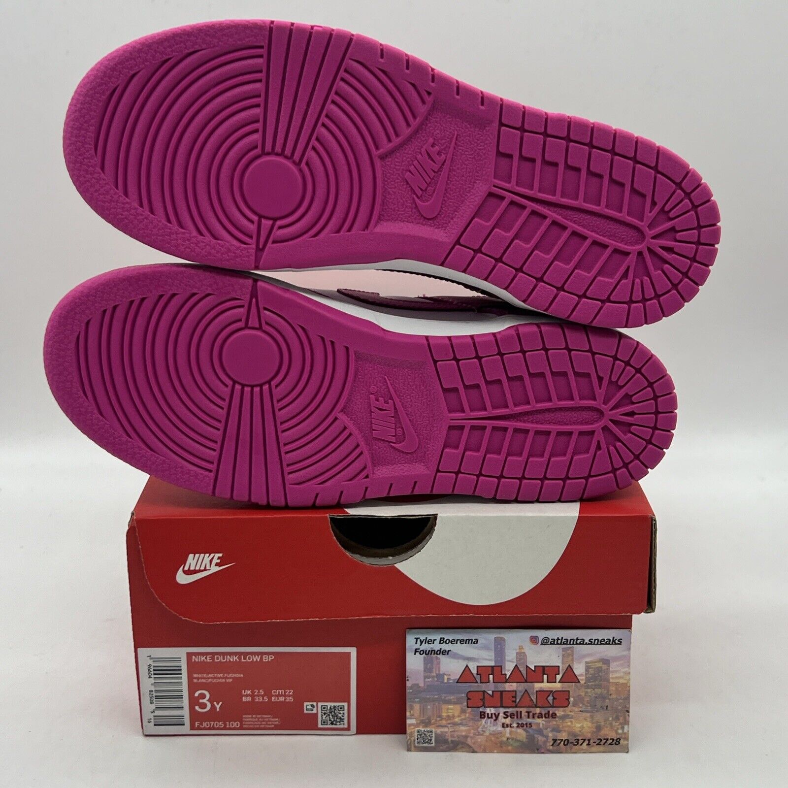 [FJ0705-100] Preschool Nike DUNK LOW 'ACTIVE FUCHSIA (PS)' Size 3Y Brand New