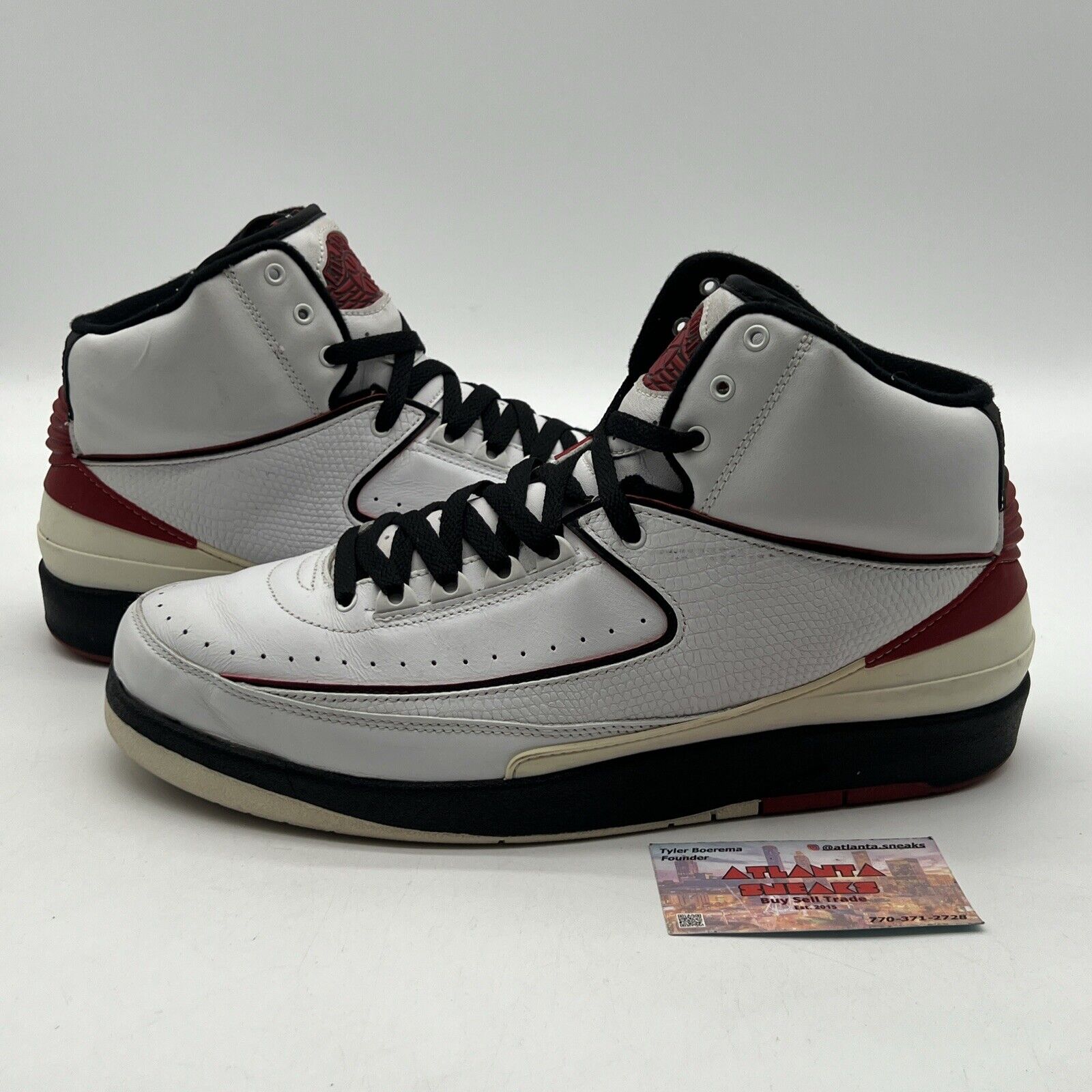 Size 12 - Air Jordan 2 Retro 2004 White Red Black Leather (308308-161)