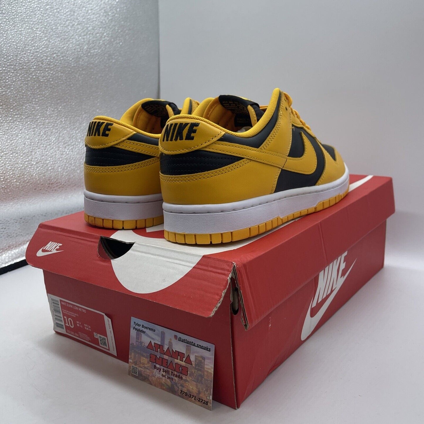 Size 10 - Nike Dunk Low Goldenrod Yellow Black White Leather (DD1391-004)