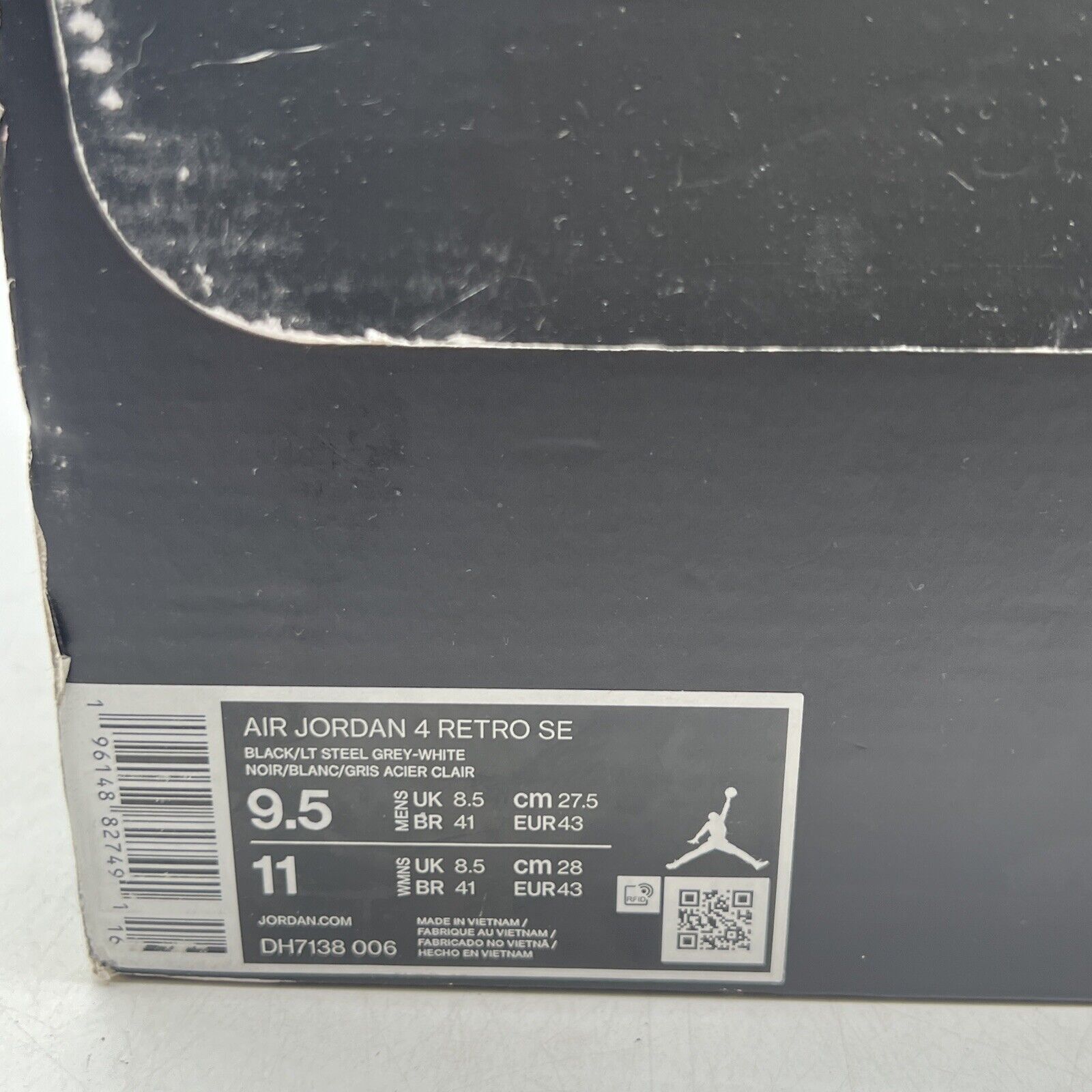 Size 9.5 - Jordan 4 Retro SE Mid Black Canvas (DH7138-006)