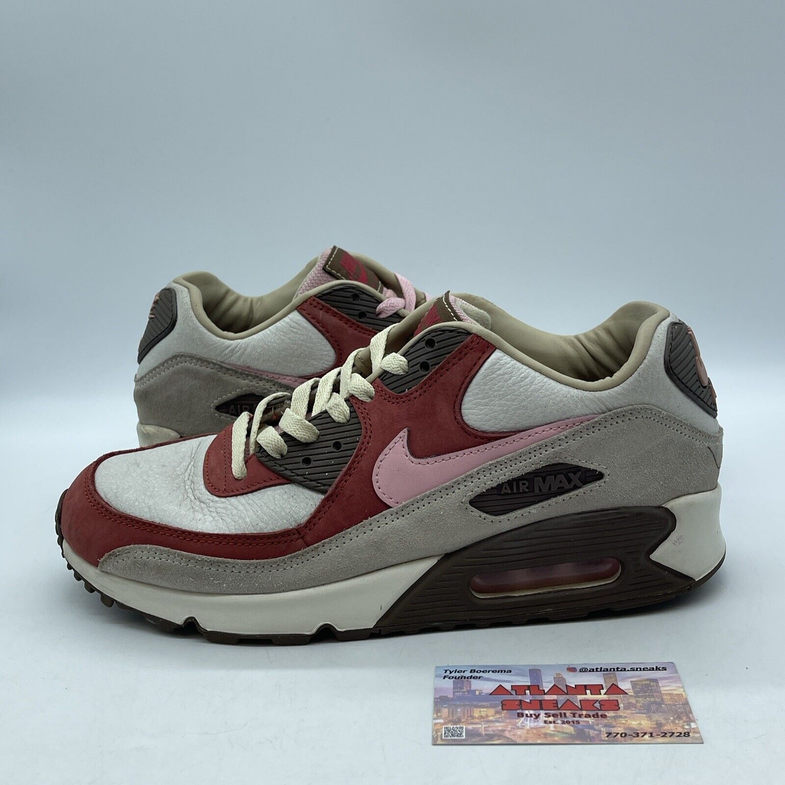 Size 9.5 - Nike DQM x Air Max 90 2021 Bacon Red Pink Brown (CU1816-100)