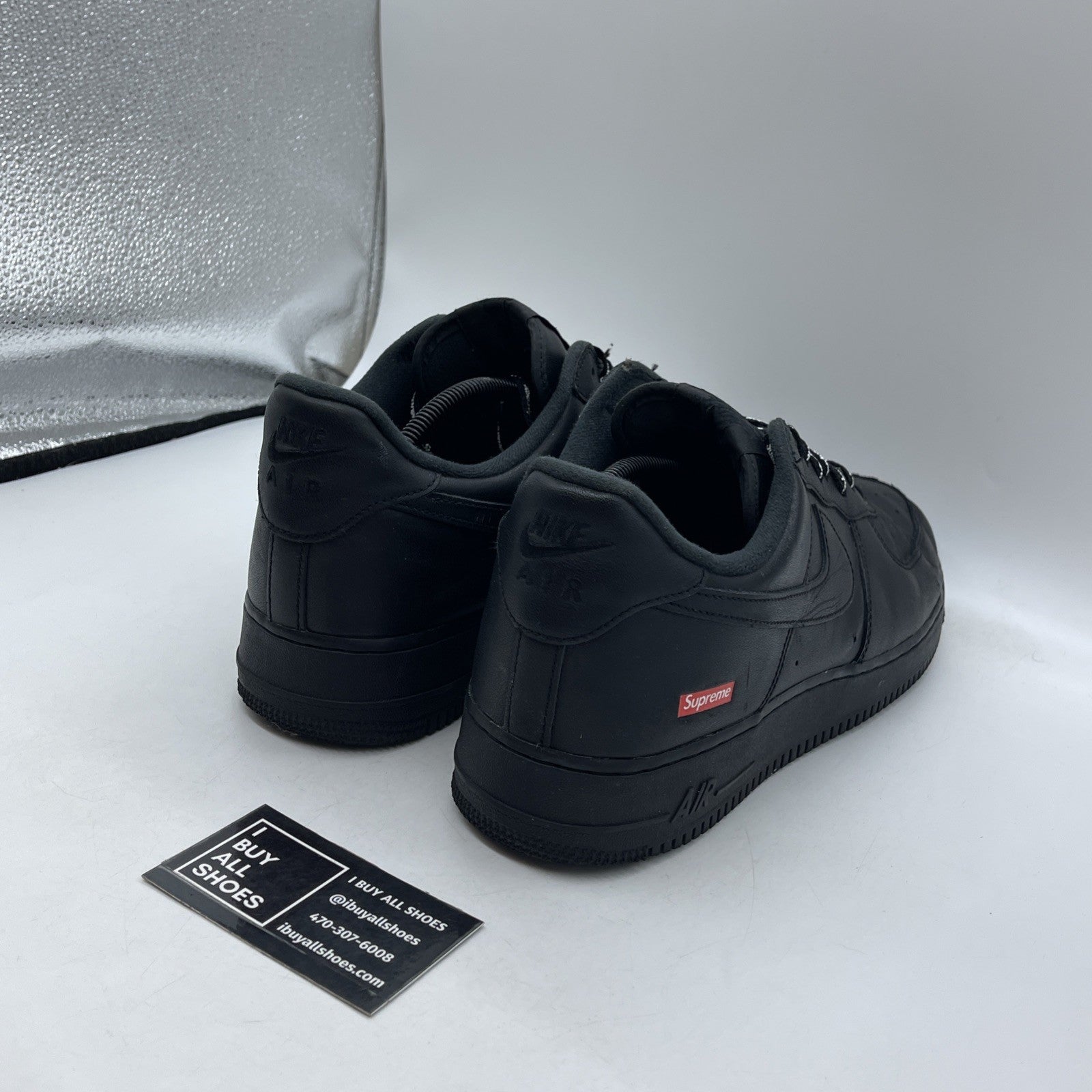 Size 12 - Nike Air Force 1 Low x Supreme Box Logo - Black (CU9225-001)