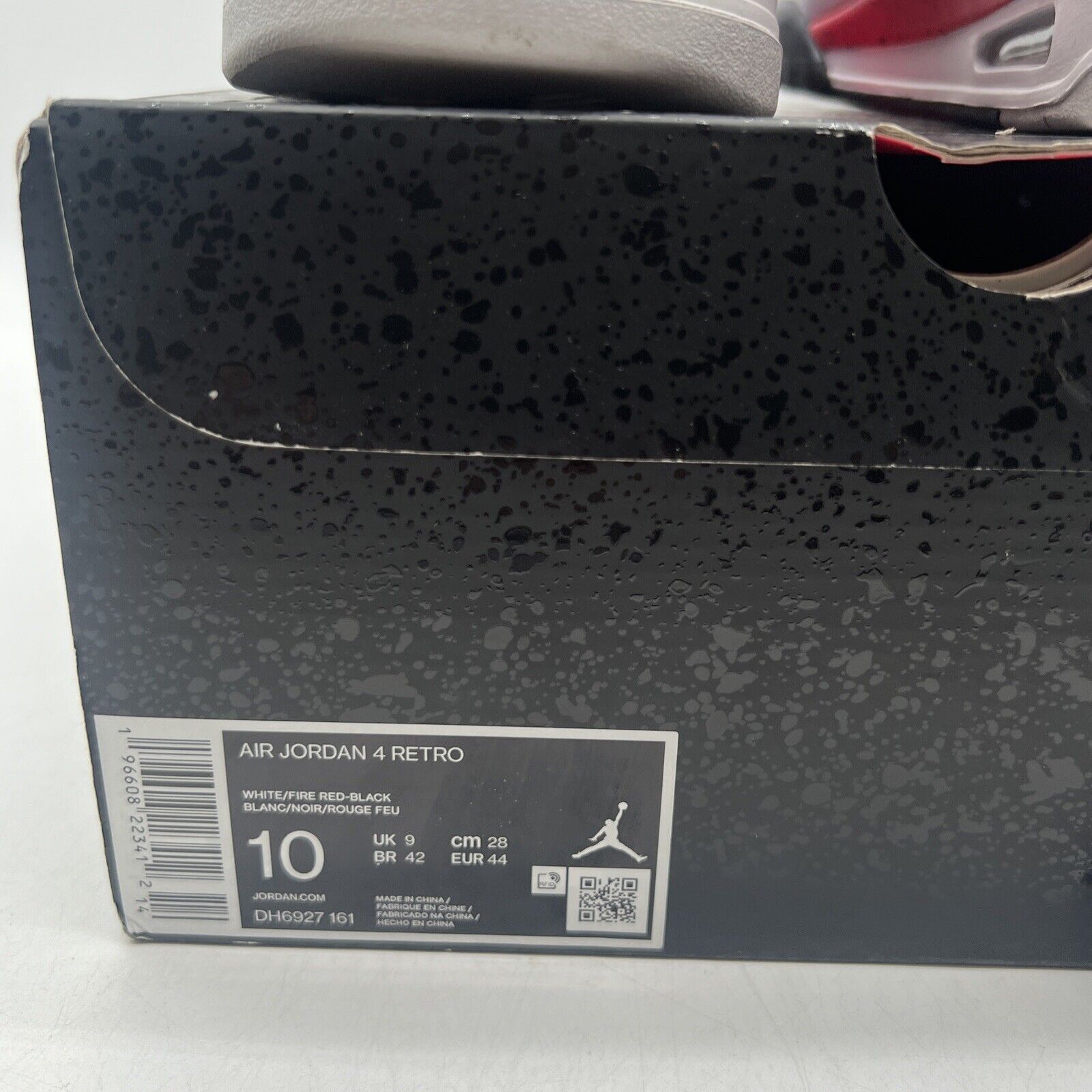 Size 10 - Jordan 4 Retro Mid Red Cement Black White Leather (DH6927-161)