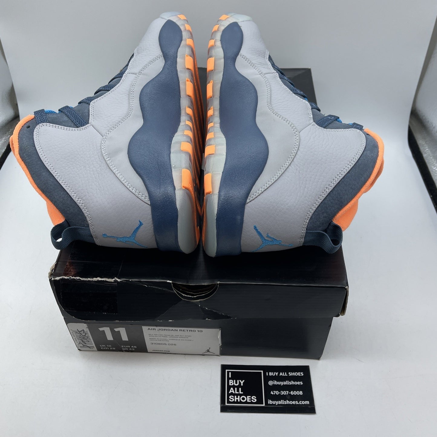Size 11 - Air Jordan 10 Retro Bobcats Grey Blue Suede Leather (310805-026)