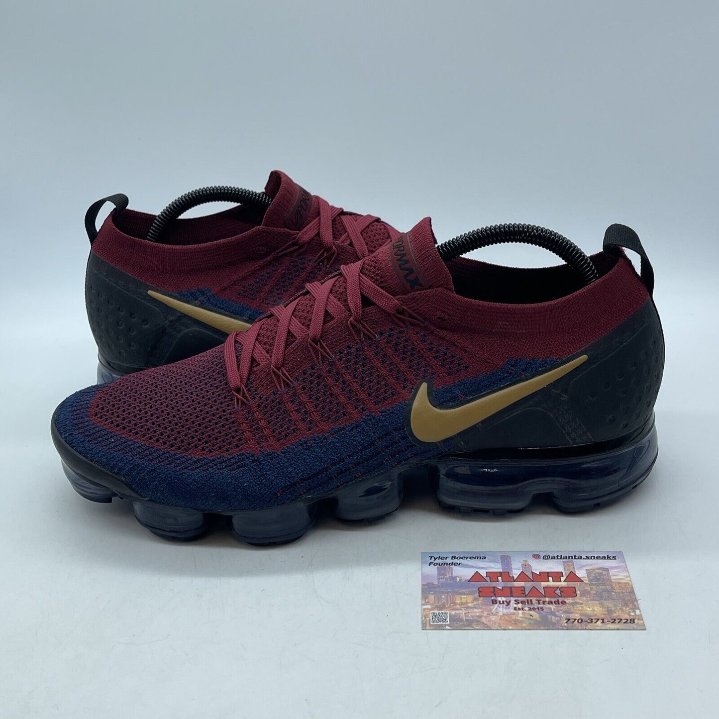 Size 11 - Nike Air VaporMax Flyknit 2 Olympic Black Burgundy Blue (942842-604)