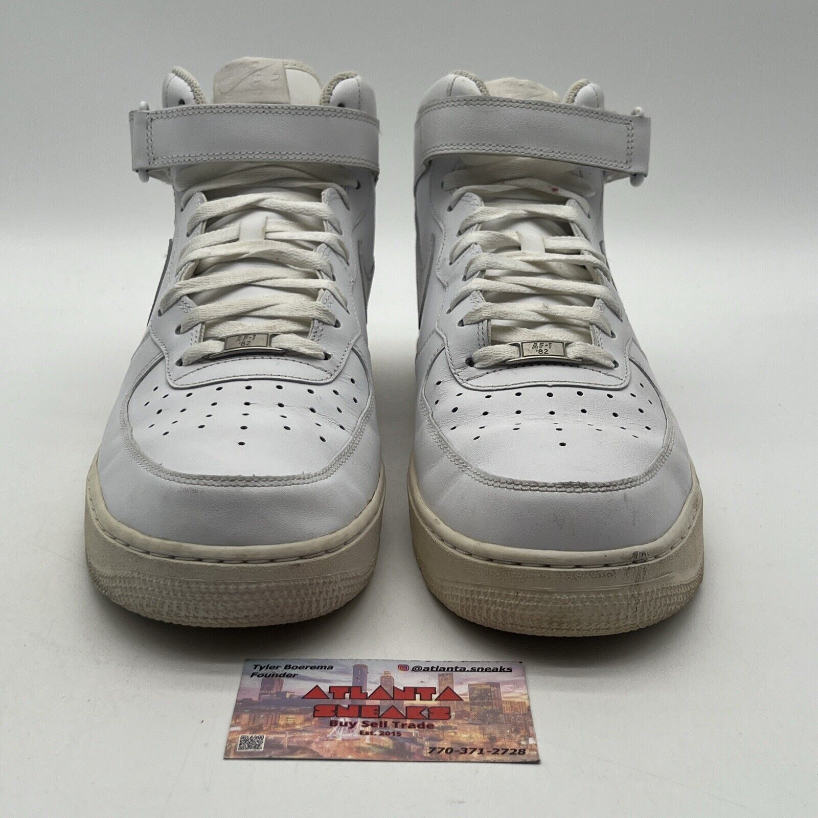 Size 13 - Nike Air Force 1 '07 Mid White Leather (315123-111)