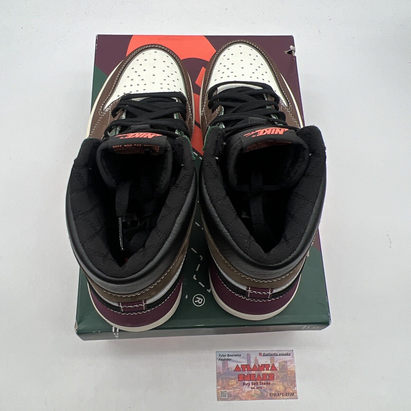 Size 9 - Jordan 1 High OG Crafted 2021 Brown Green Maroon Suede (DH3097-001)