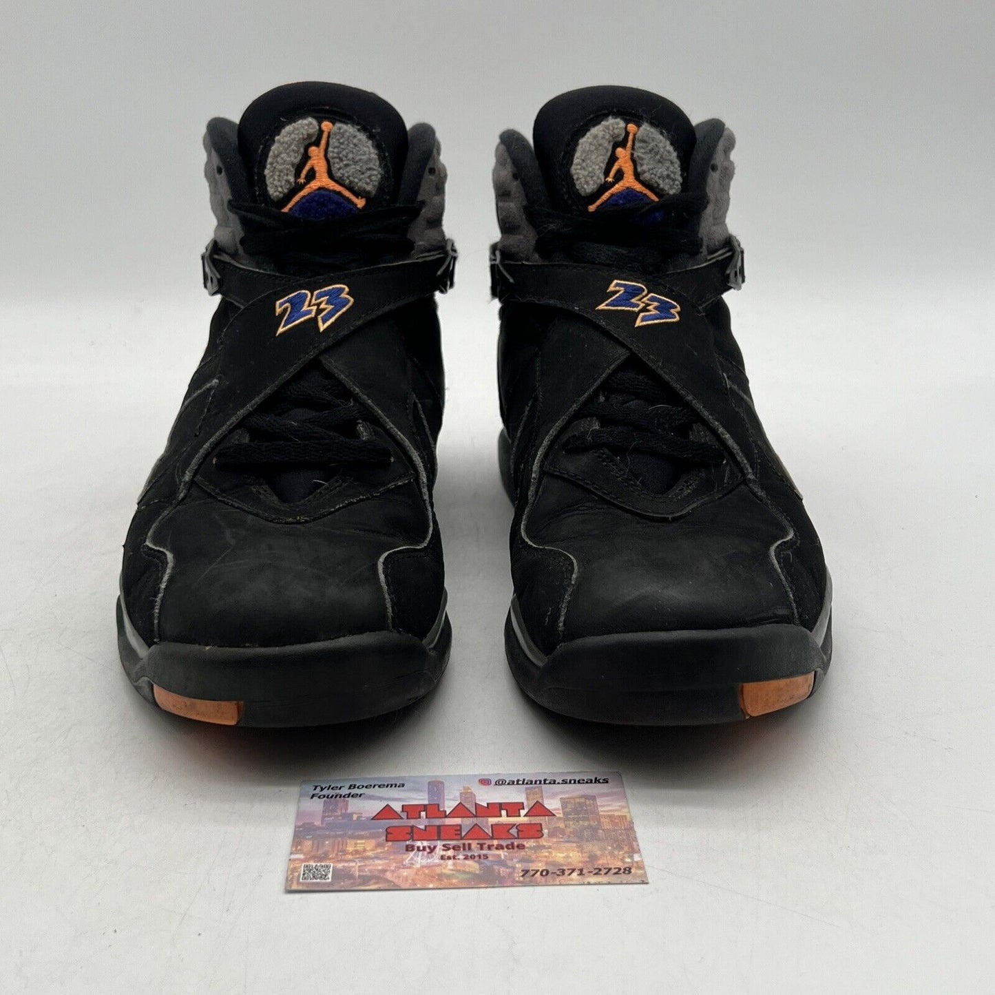 Size 10 - Air Jordan 8 Retro Phoenix Suns Black Grey Suede (305381-043)