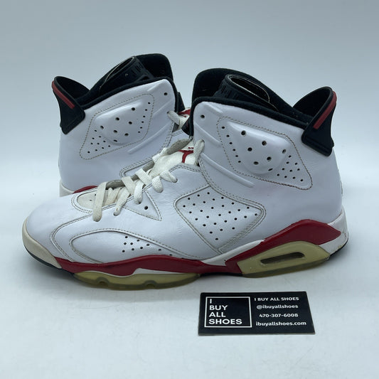 Size 10.5 - Air Jordan 6 Retro Bulls White Red Suede Leather (384664-102)