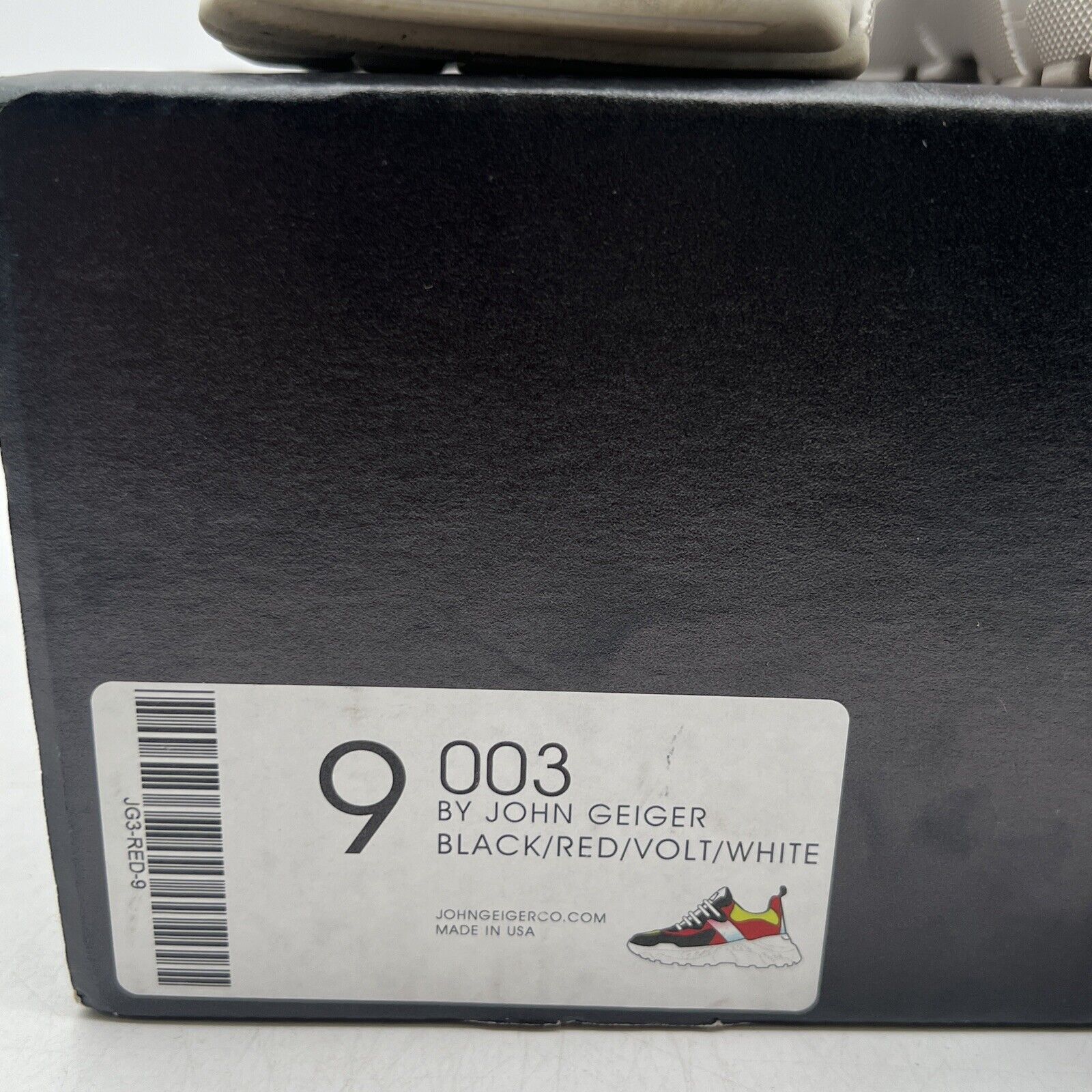 Size 9 - John Geiger 003 Black Red Volt White (JG3-RED-9)