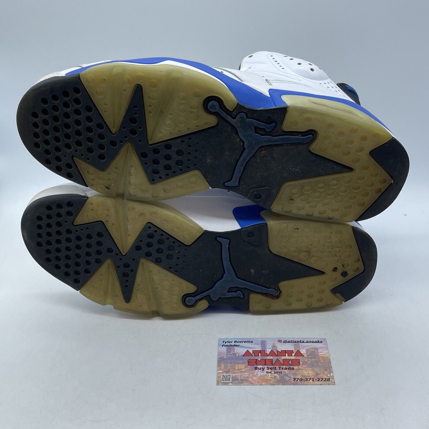 Size 10.5 - Air Jordan 6 Retro 2014 Sport Blue White Leather (384664-107)