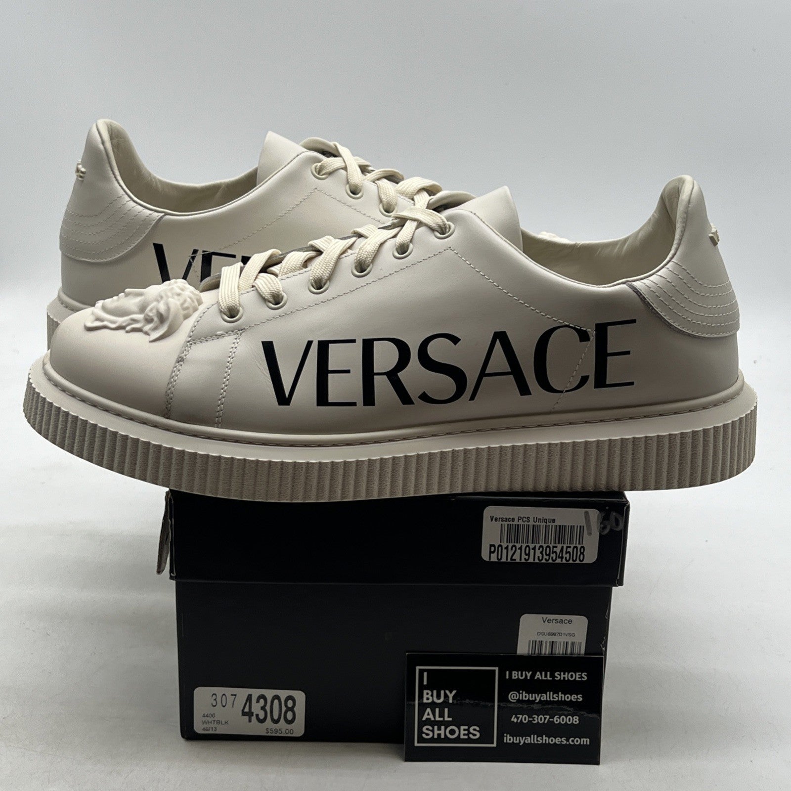 Size 46 - Versace Off White 3d Medusa Head Sneakers