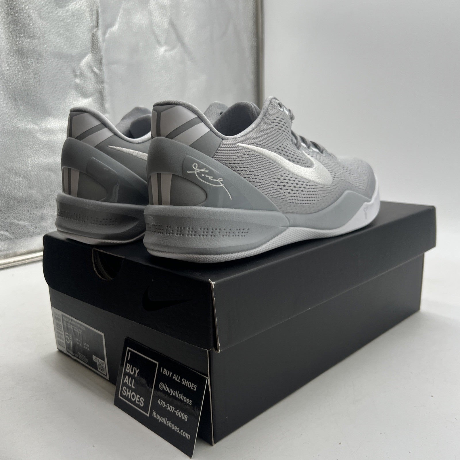 Size 5.5Y - Nike Kobe  (FN0266-003) Wolf Grey/White