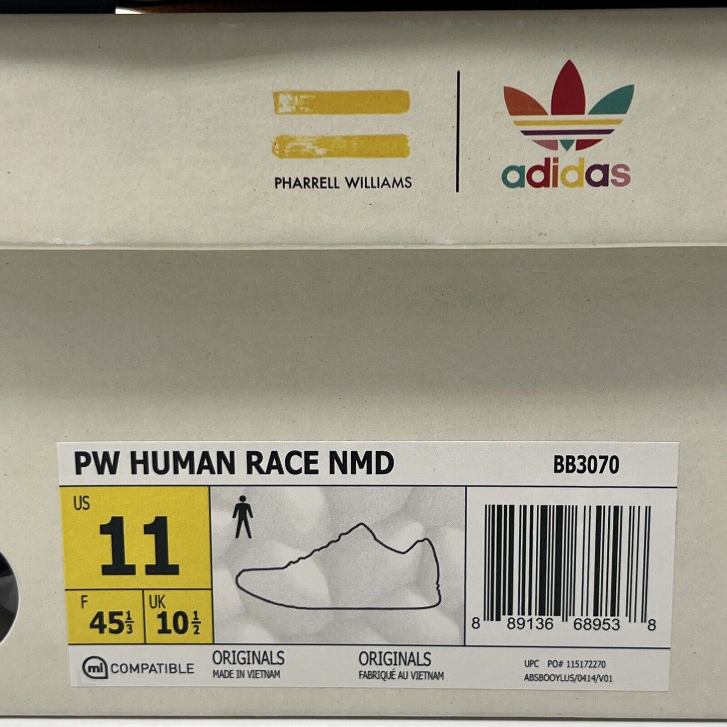 Size 11 - adidas Pharrell x NMD Human Race Tangerine White Black (BB3070)