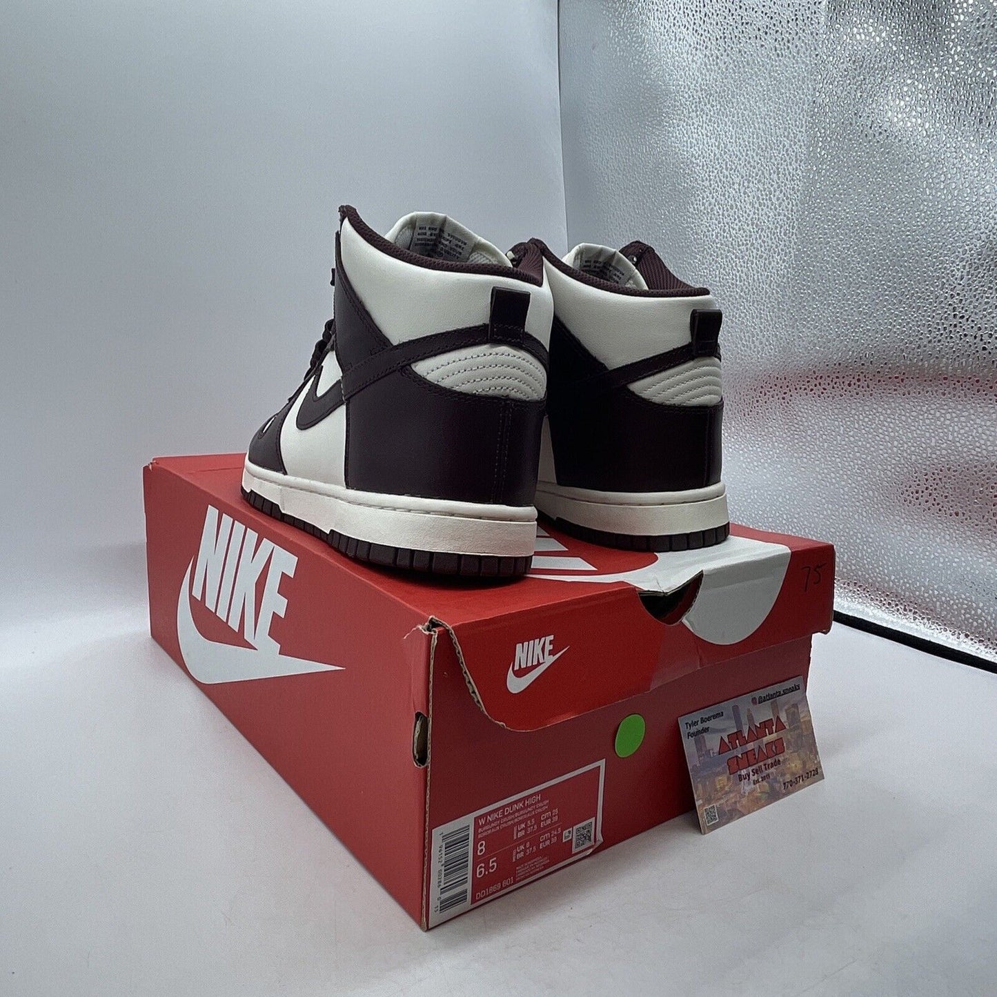 Size 8 W - Nike Dunk High Burgundy Crush White Leather (DD1869-601)