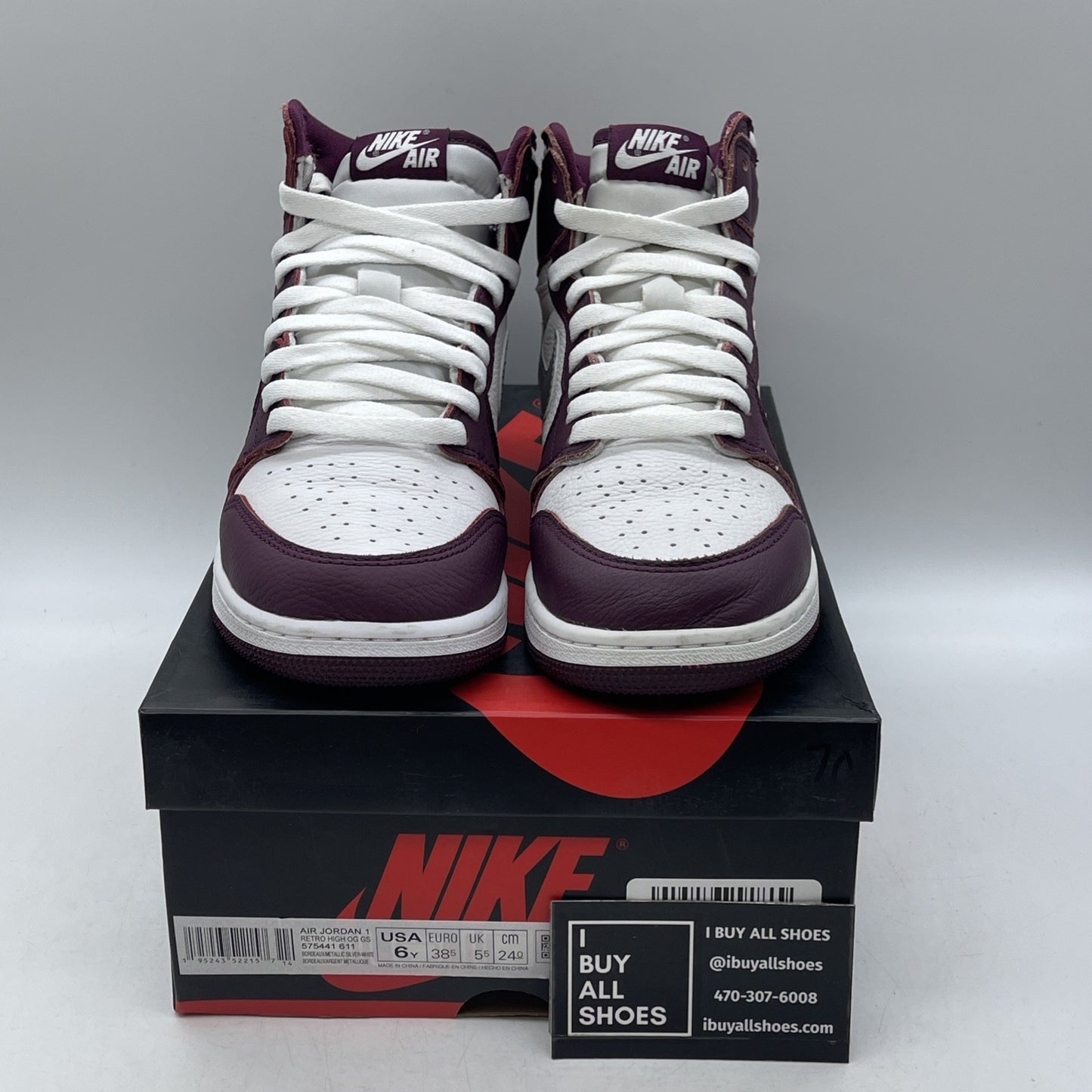 Size 6Y (GS) - Air Jordan 1 Retro OG High Bordeaux (575441-611)