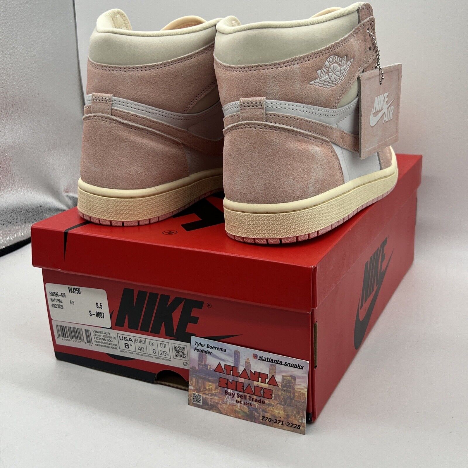 [FD2596-600] Womens Air Jordan RETRO 1 HIGH OG 'WASHED PINK' Brand New Og All