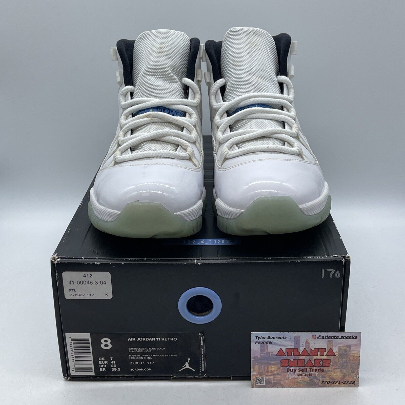 Size 8 - Jordan 11 Retro High Legend Blue White Leather (378037-117)