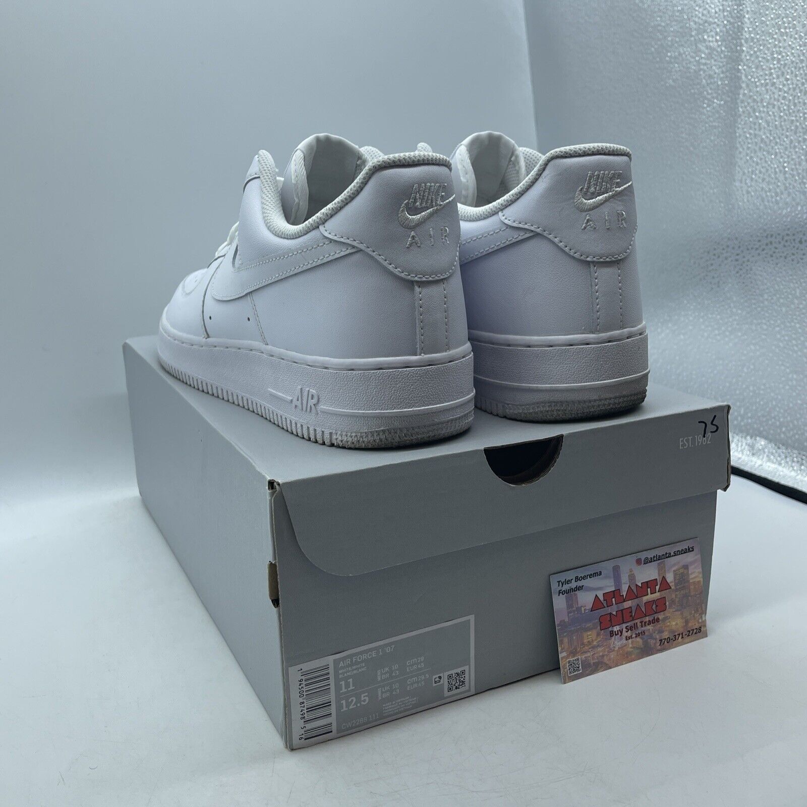 Size 11 - Nike Air Force 1 '07 Low Triple White Leather (CW2288-111)