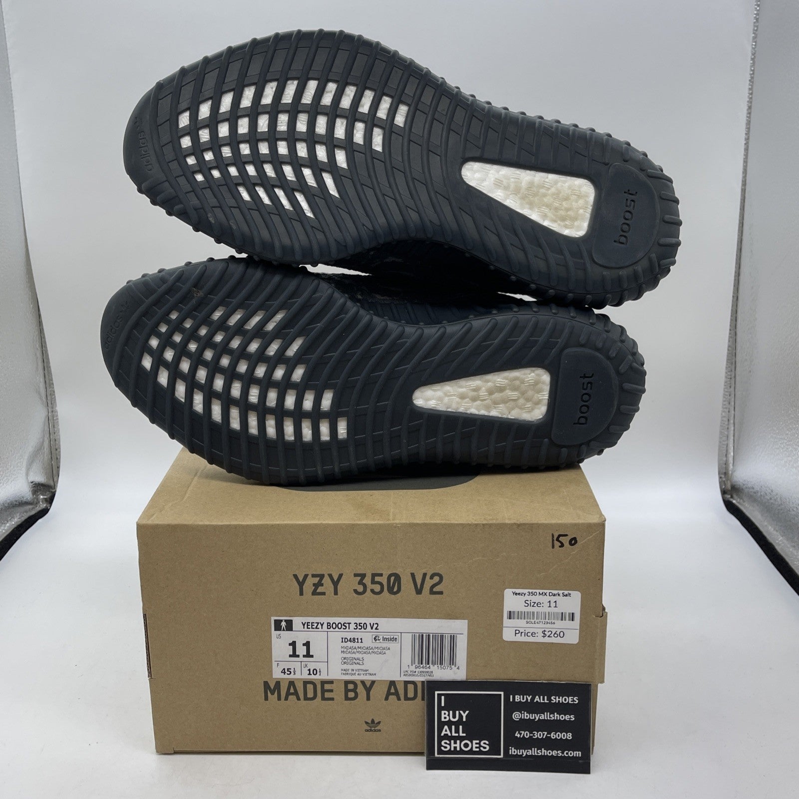 Size 11 - adidas Yeezy Boost 350 V2 Low MX Dark Salt Grey Suede (ID4811)