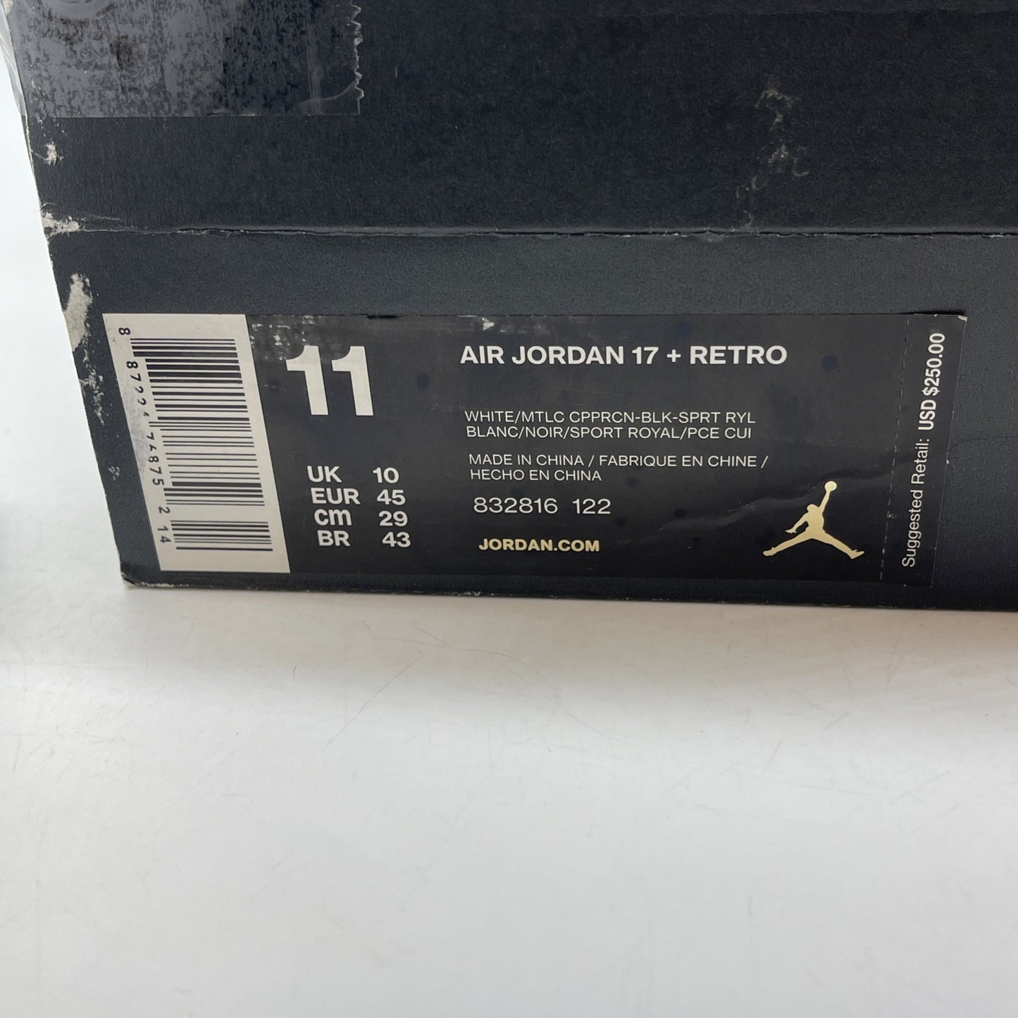 Size 11 - Air Jordan 17+ Retro 2016 Copper White Black Leather (832816-122)