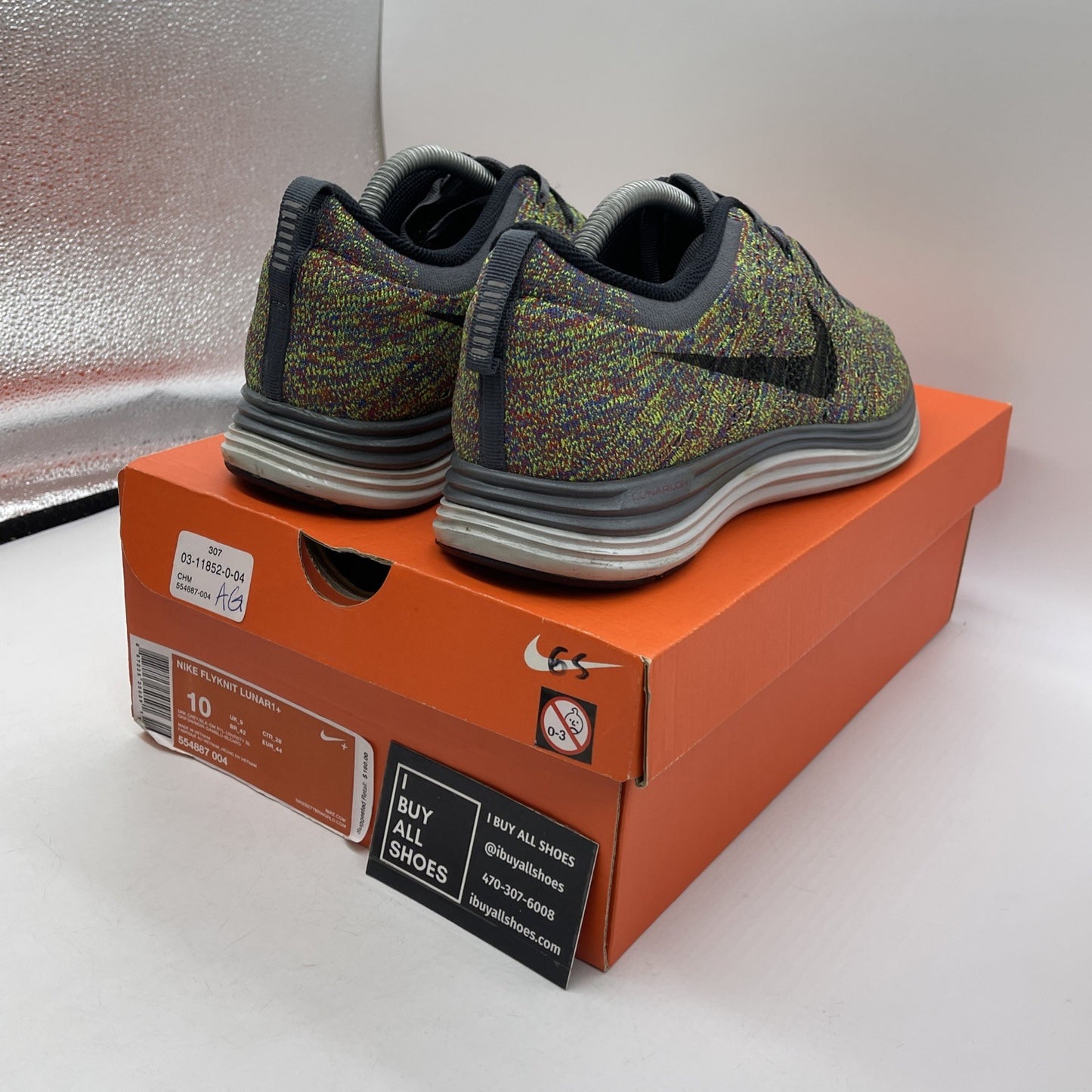 Size 10 - Nike Flyknit Lunar 1+ Dark Grey Green Black Suede (554887-004)