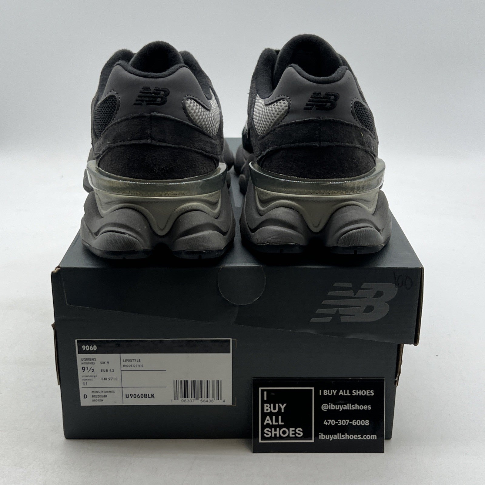 Size 9.5 - New Balance 9060 Black Castlerock (U9060BLK)