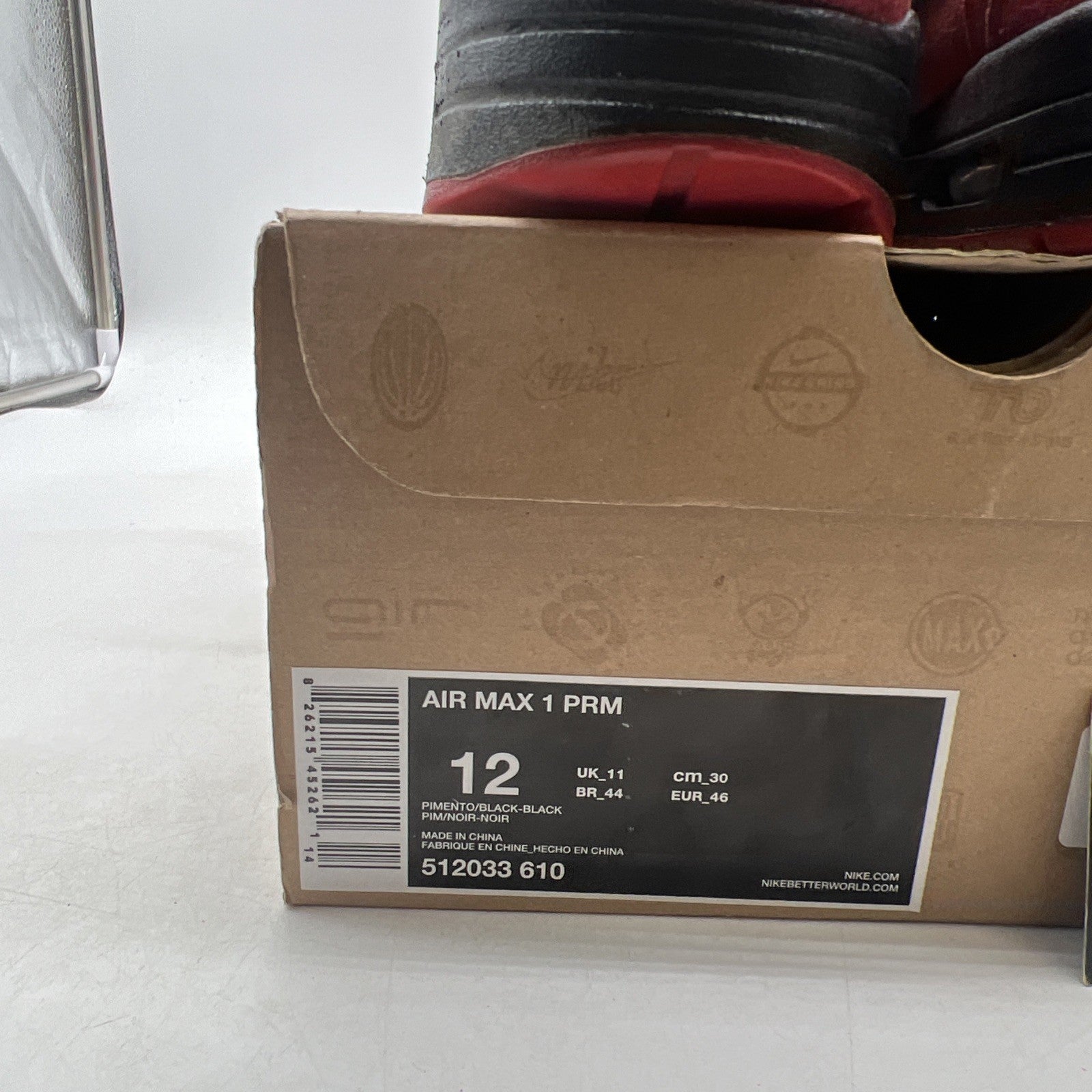 Size 12 - Nike Air Max 1 Prm Pimento (512033-610)
