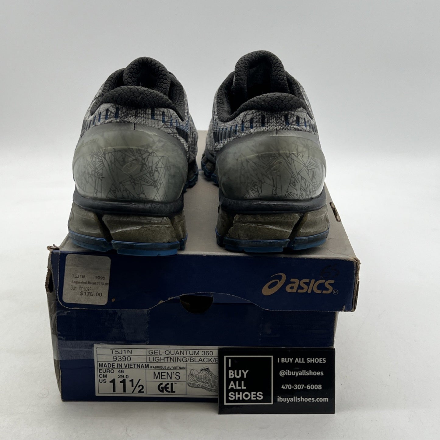 Size 11.5 - ASICS GEL-Quantum 360 Low Gray (T5J1N-9390)