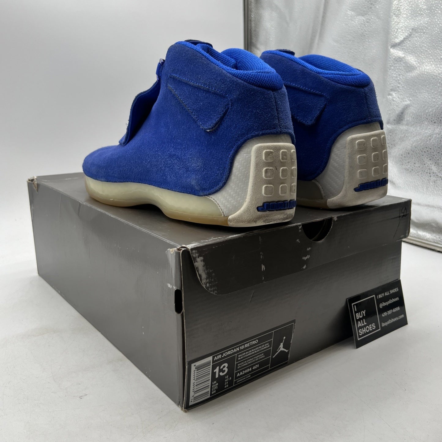 Size 13 - Air Jordan 18 Retro Blue Suede (AA2494-401)