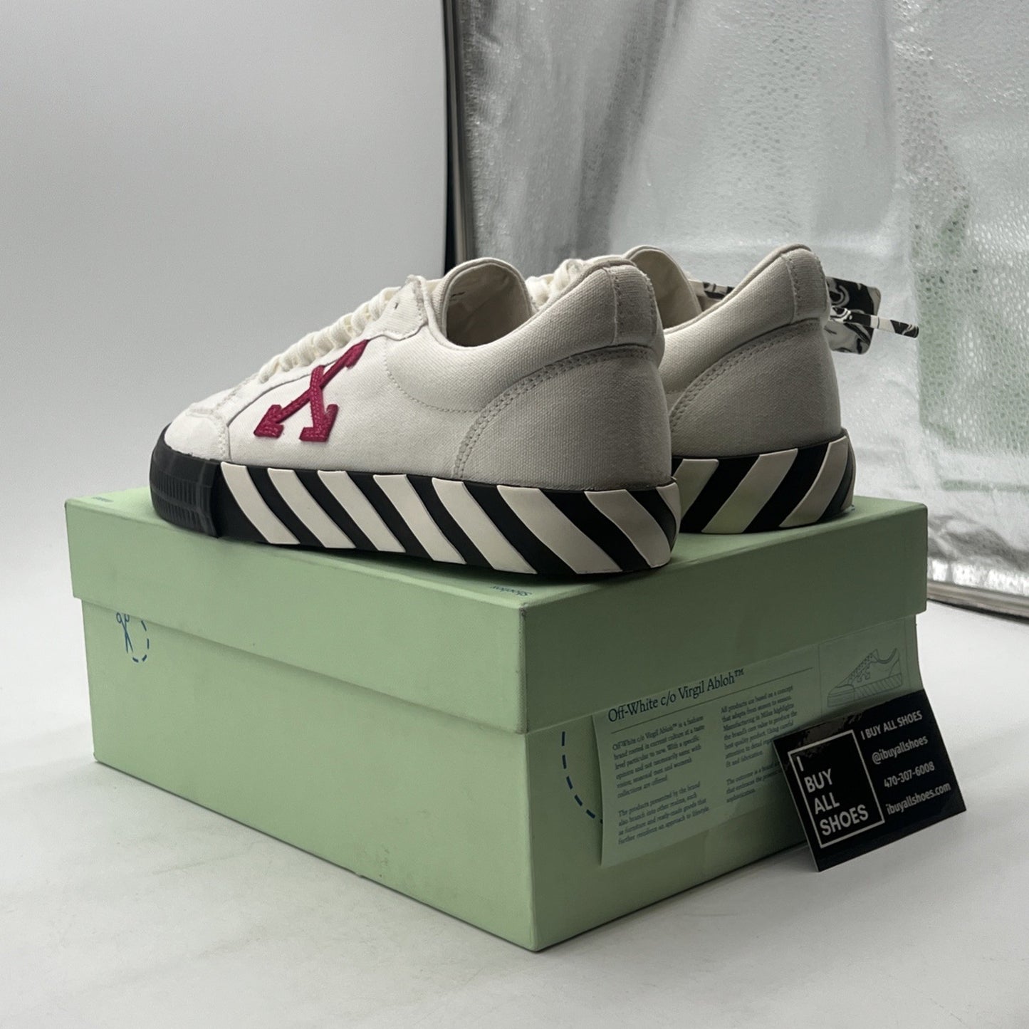 Size 42 - Womens Off-White Vulcanized Canvas Low White Casual Shoes Sneakers