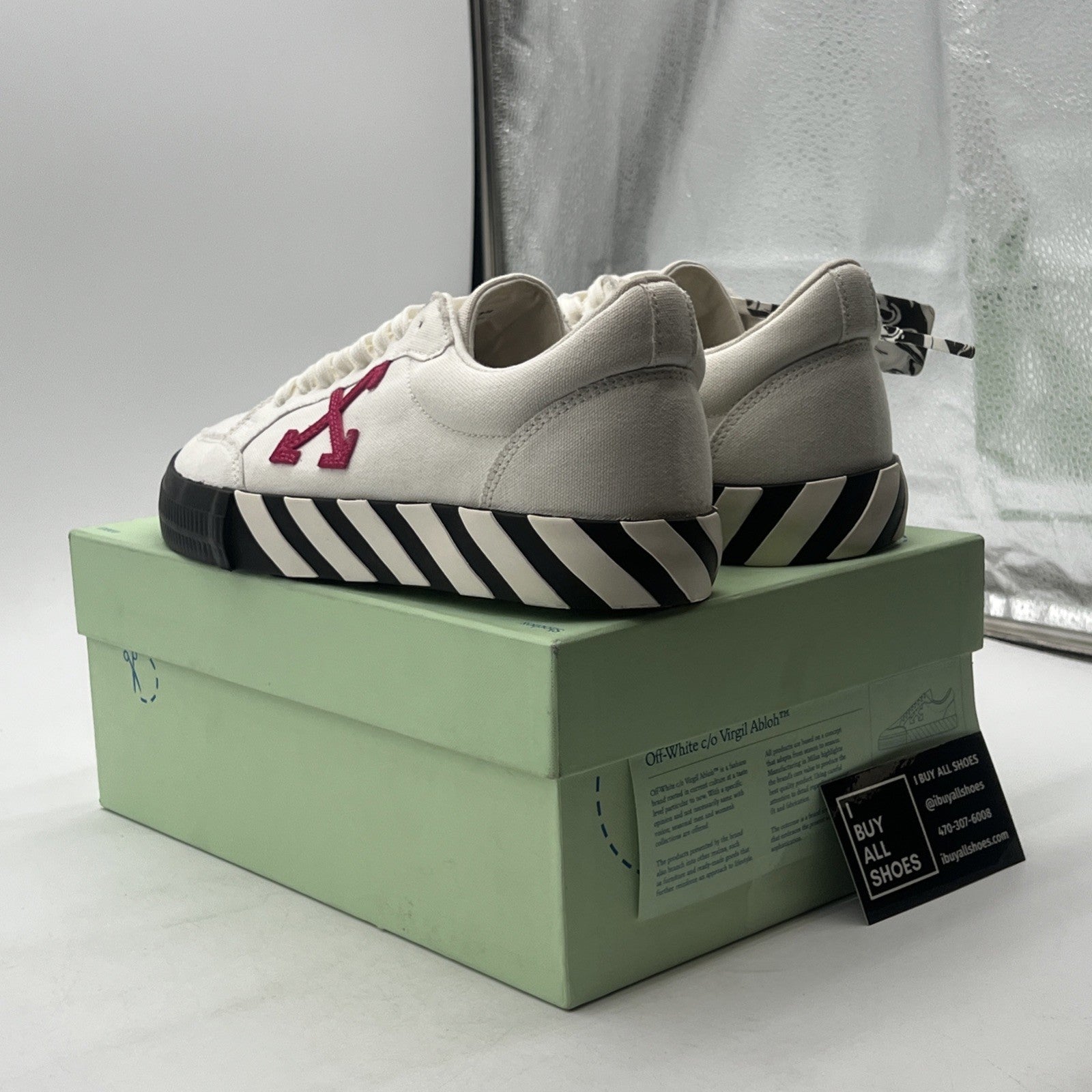 Size 42 - Womens Off-White Vulcanized Canvas Low White Casual Shoes Sneakers