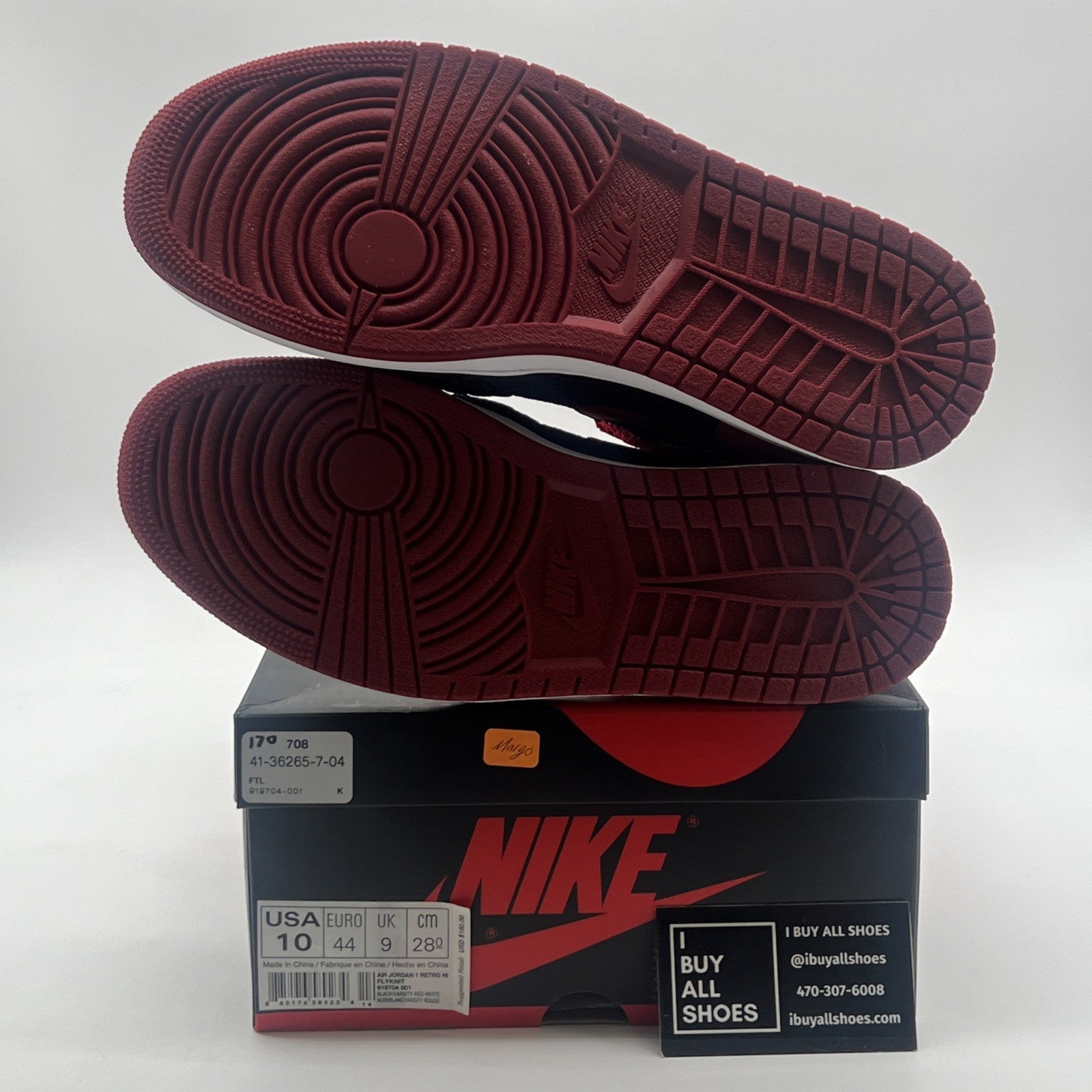 Size 10 - Air Jordan 1 Retro OG Flyknit High Bred (919704-001)