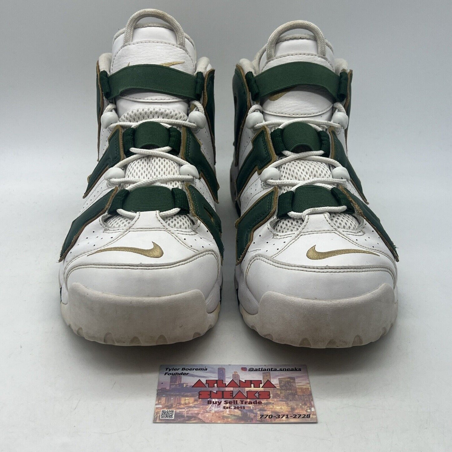 Size 11.5 - Nike Air More Uptempo QS Atlanta White Leather (AJ3139-100)