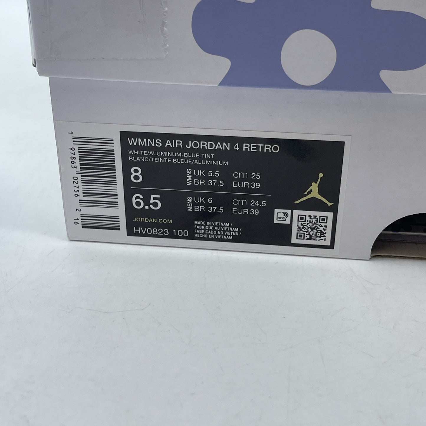 Size 8W - Air Jordan 4 Retro Forget Me Not Blue White Leather (HV0823-100)