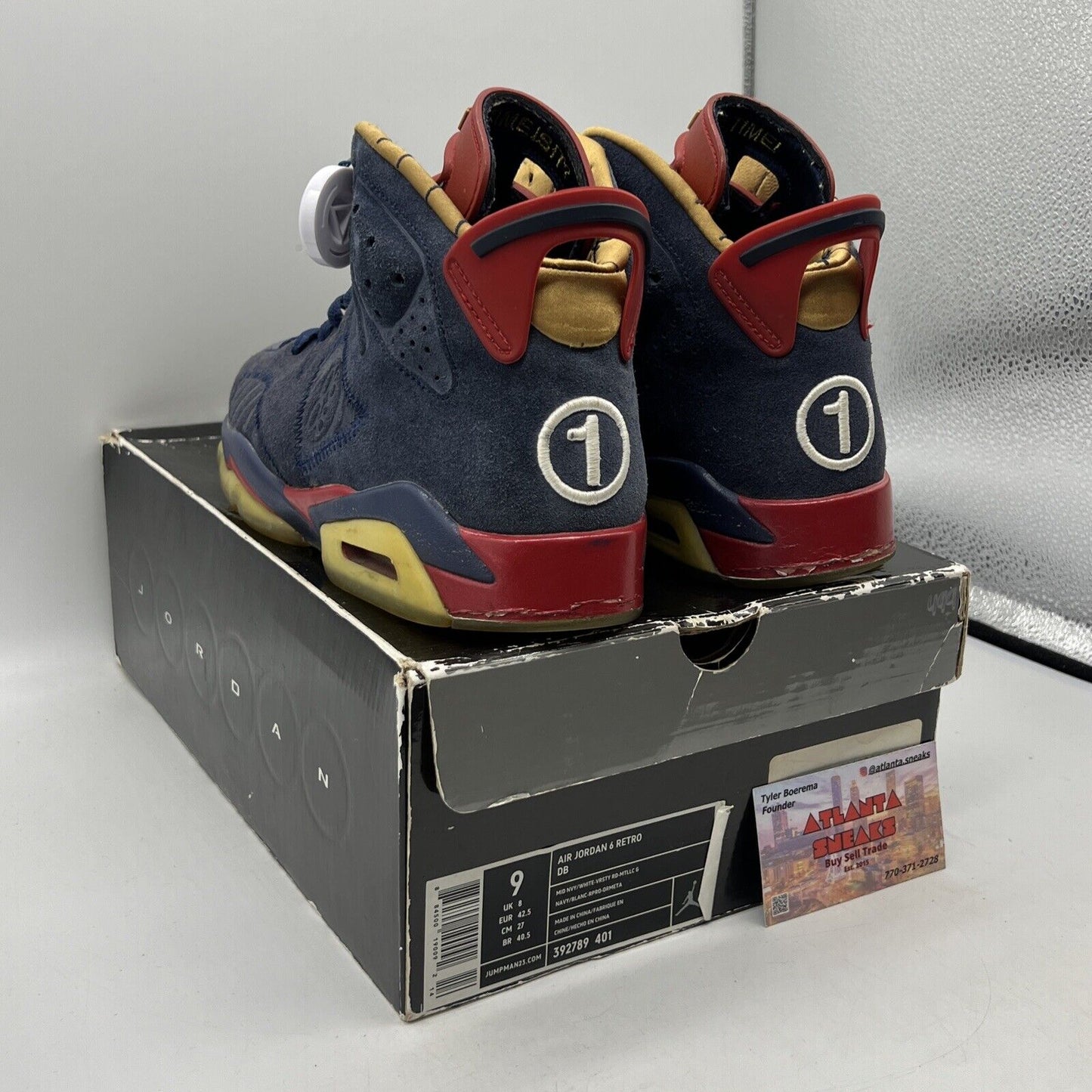 Size 9 - Air Jordan 6 DB Doernbecher Navy Red Gold Suede