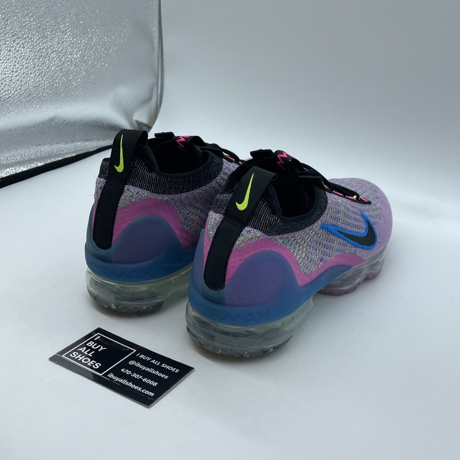 Size 12W - Nike Air VaporMax 2021 Flyknit Next Nature Pink Blast Photo Blue