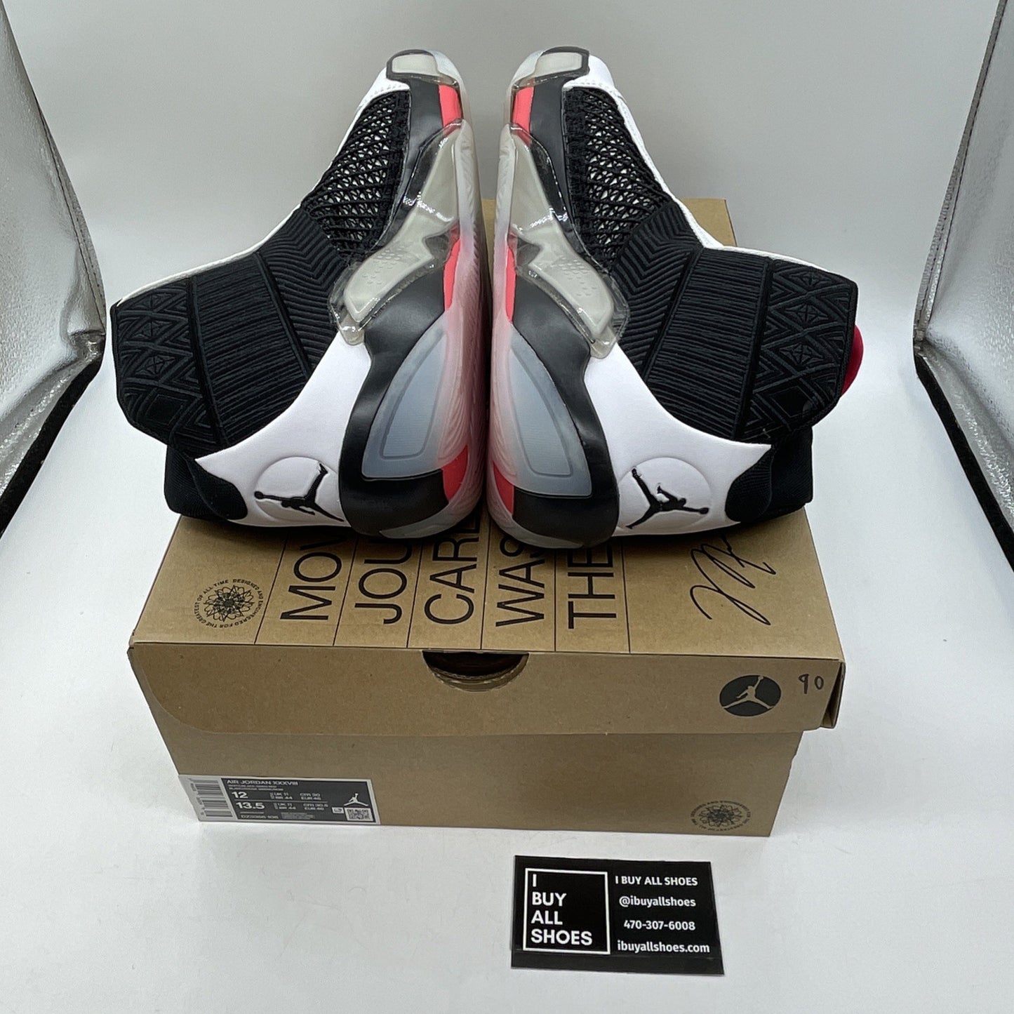 Size 12 - Air Jordan 38 Fundamental Black White Suede Leather (DZ3356-106)