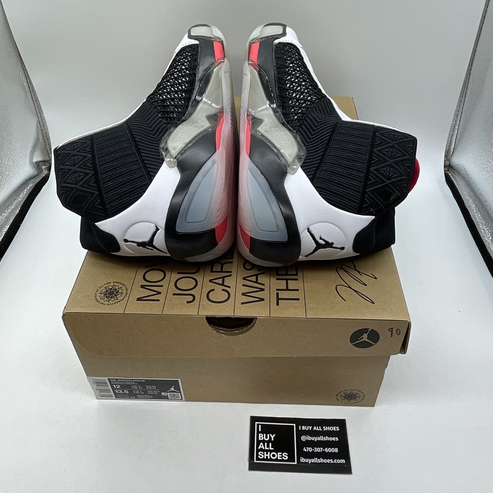 Size 12 - Air Jordan 38 Fundamental Black White Suede Leather (DZ3356-106)