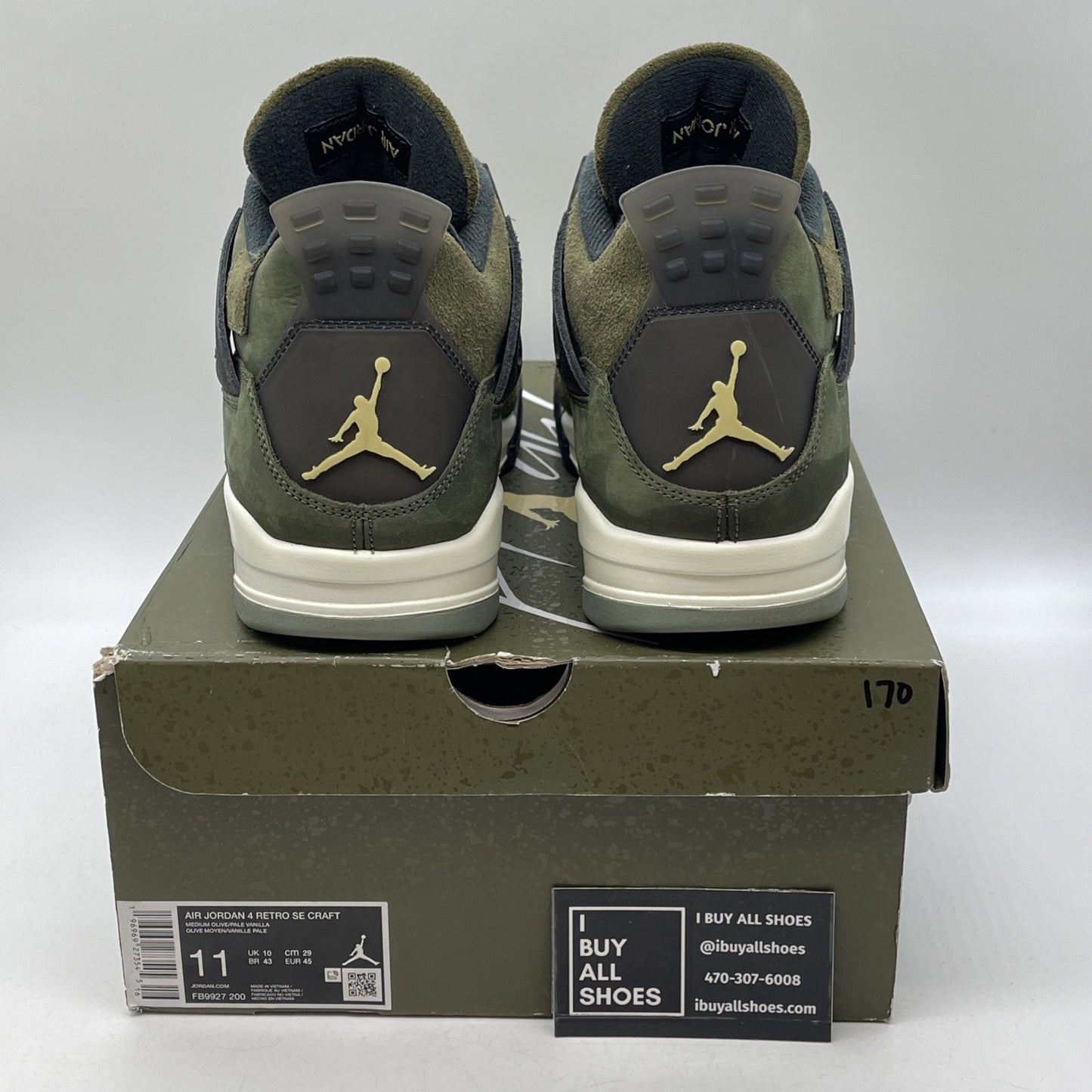 Size 11 - Jordan 4 SE Retro Low Craft Olive Green Black Suede (FB9927-200)