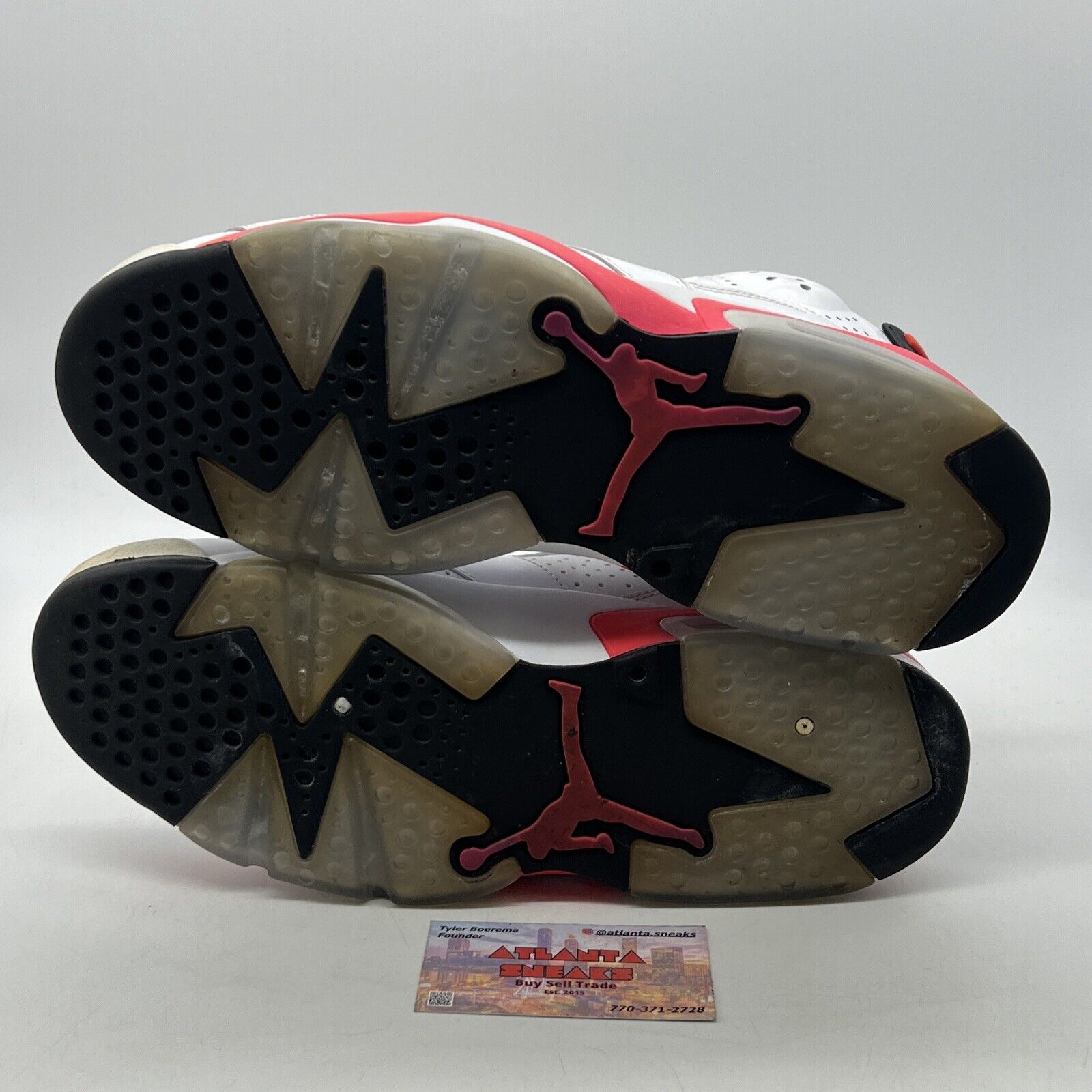 Size 12 - Air Jordan 6 Retro White Infrared 2014 White Black  (384664-123)